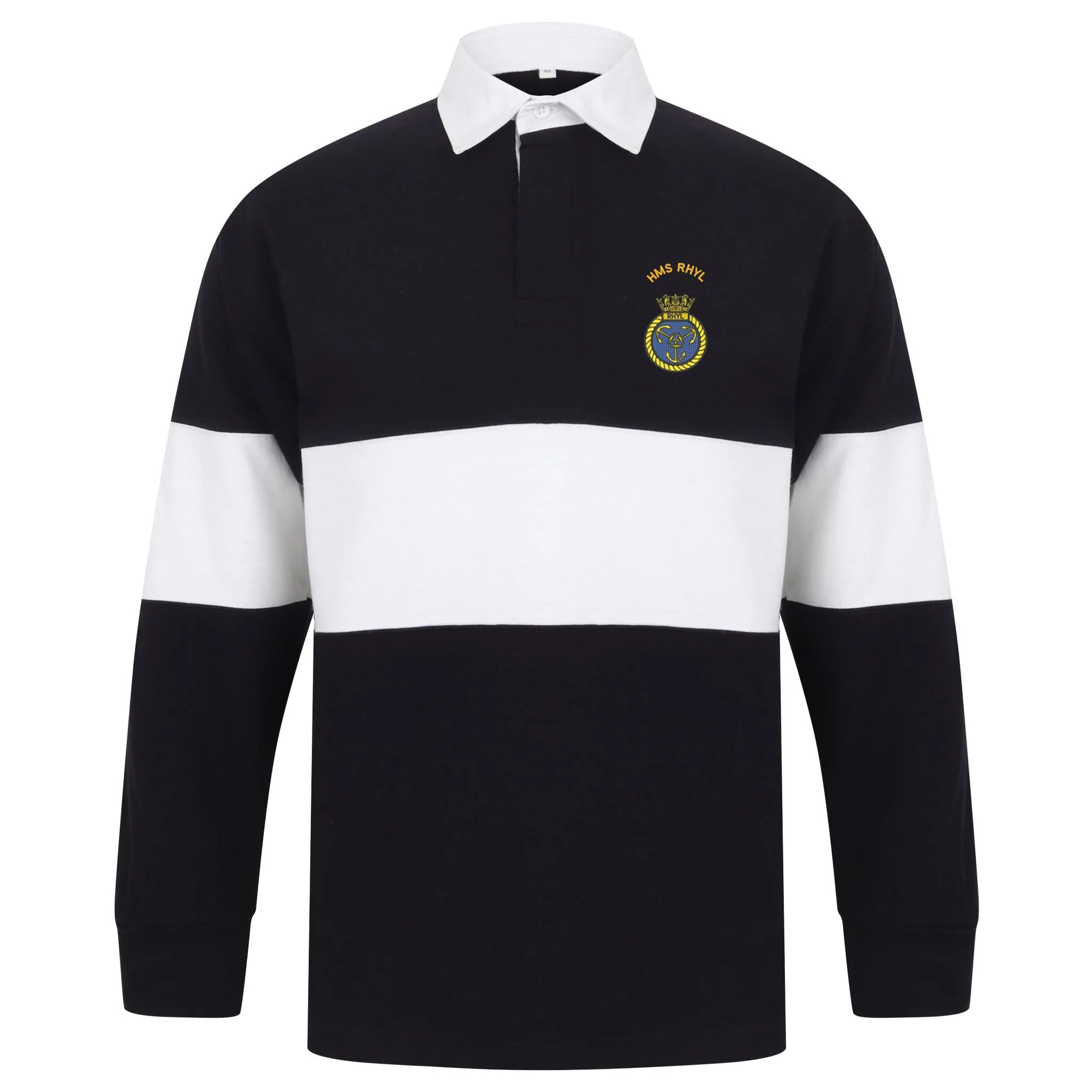 HMS Rhyl Front Row Long Sleeve Panelled Rugby Shirt - Image 3