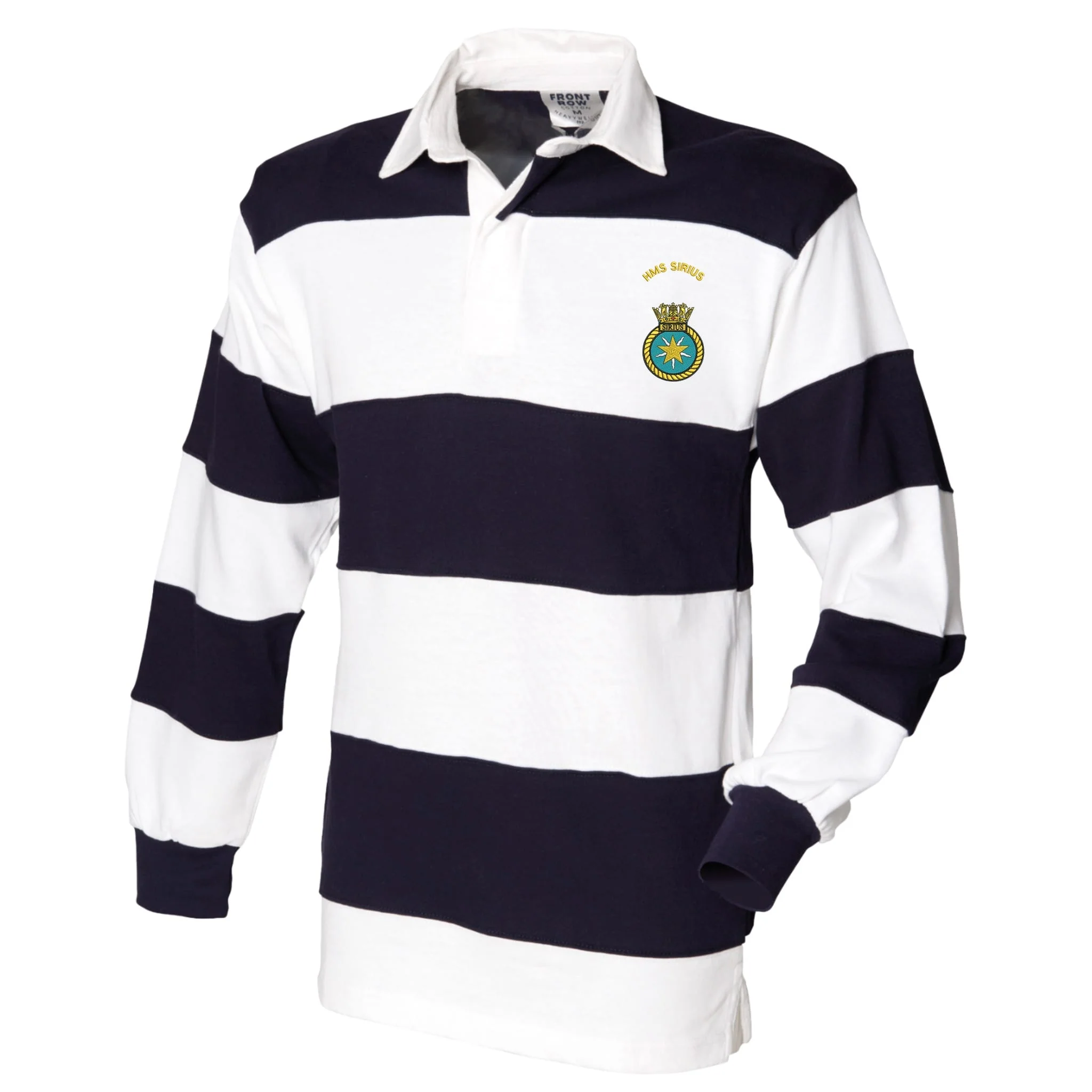 HMS Sirius Front Row Sewn Stripe Long Sleeve Rugby Shirt - Image 3