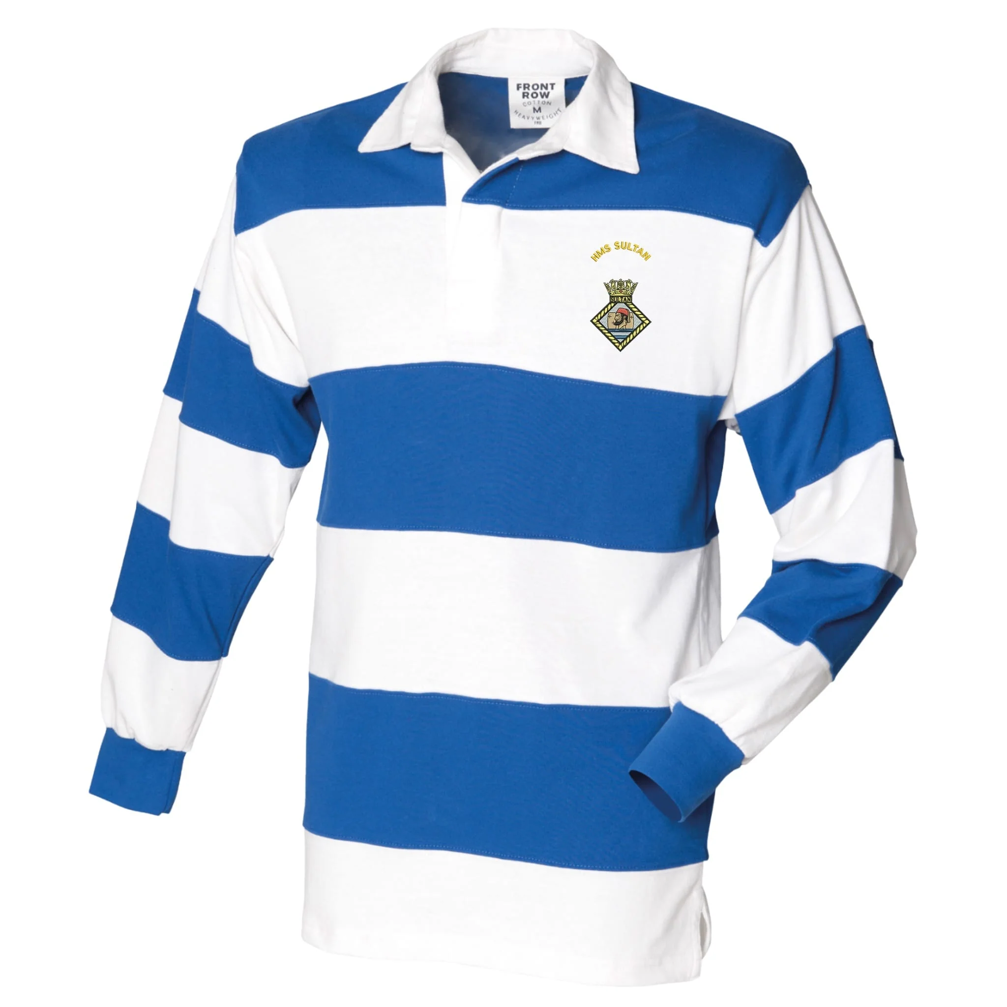 HMS Sultan Front Row Sewn Stripe Long Sleeve Rugby Shirt - Image 4