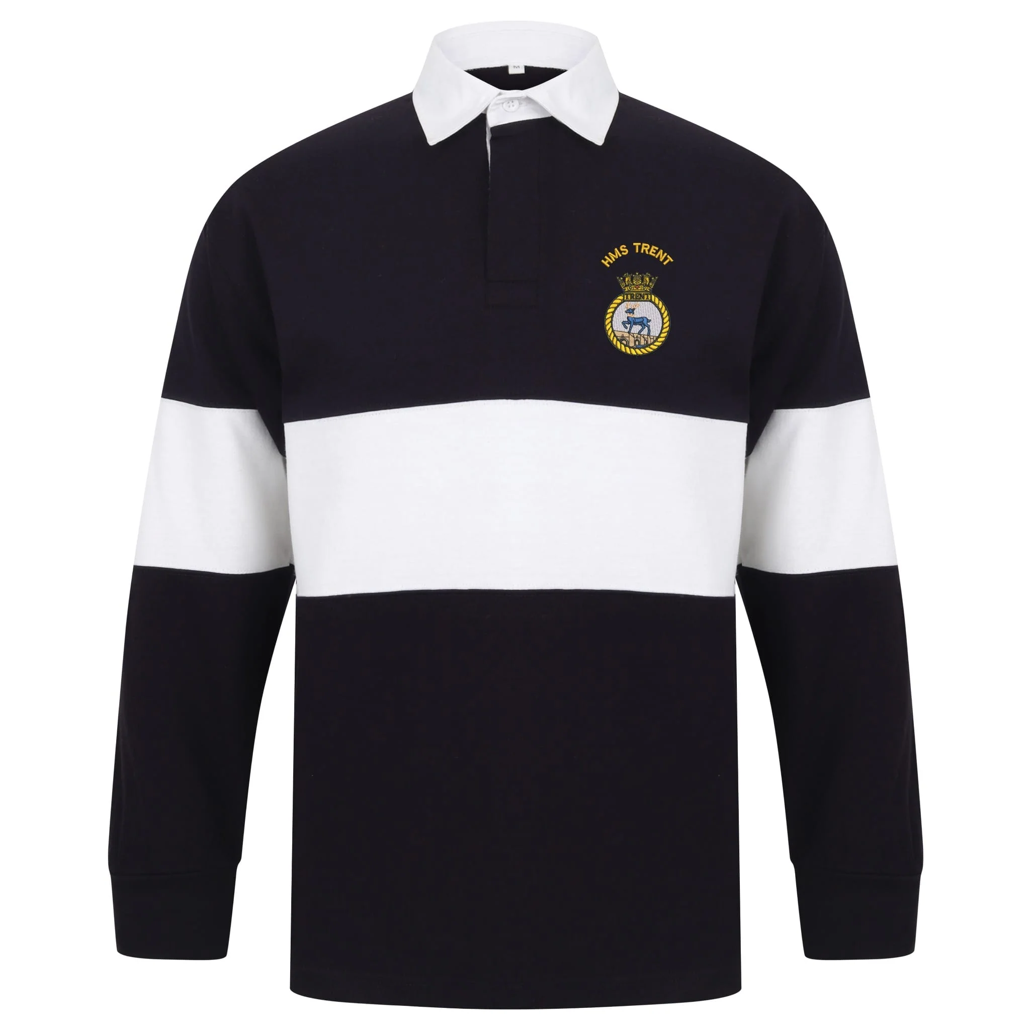 HMS Trent Front Row Long Sleeve Panelled Rugby Shirt - Image 3
