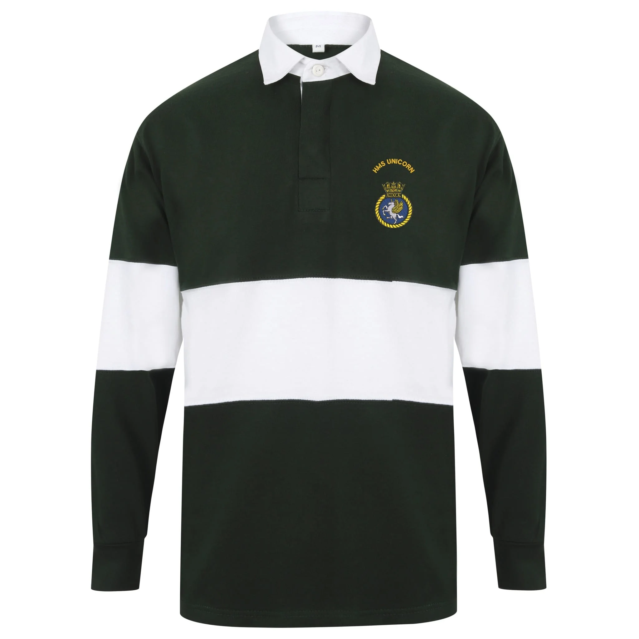HMS Unicorn Front Row Long Sleeve Panelled Rugby Shirt