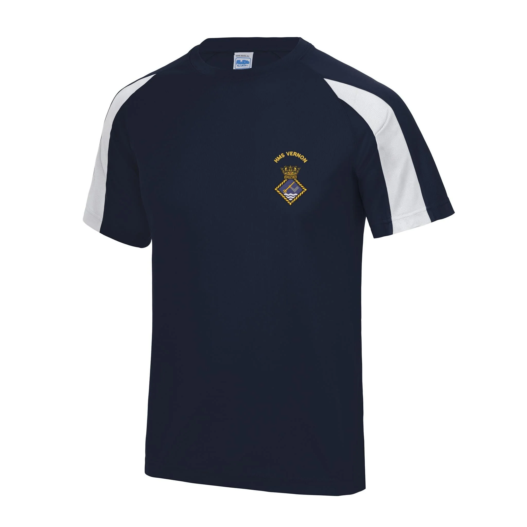 HMS Vernon Contrast Polyester T-Shirt - Image 3