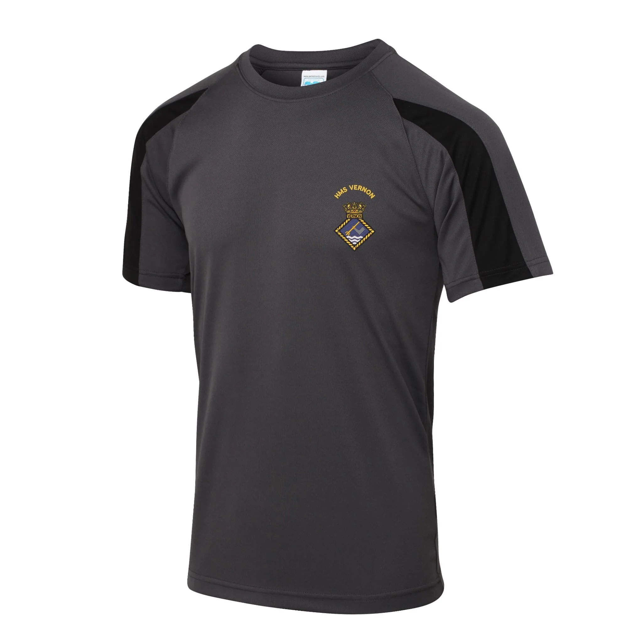 HMS Vernon Contrast Polyester T-Shirt - Image 6