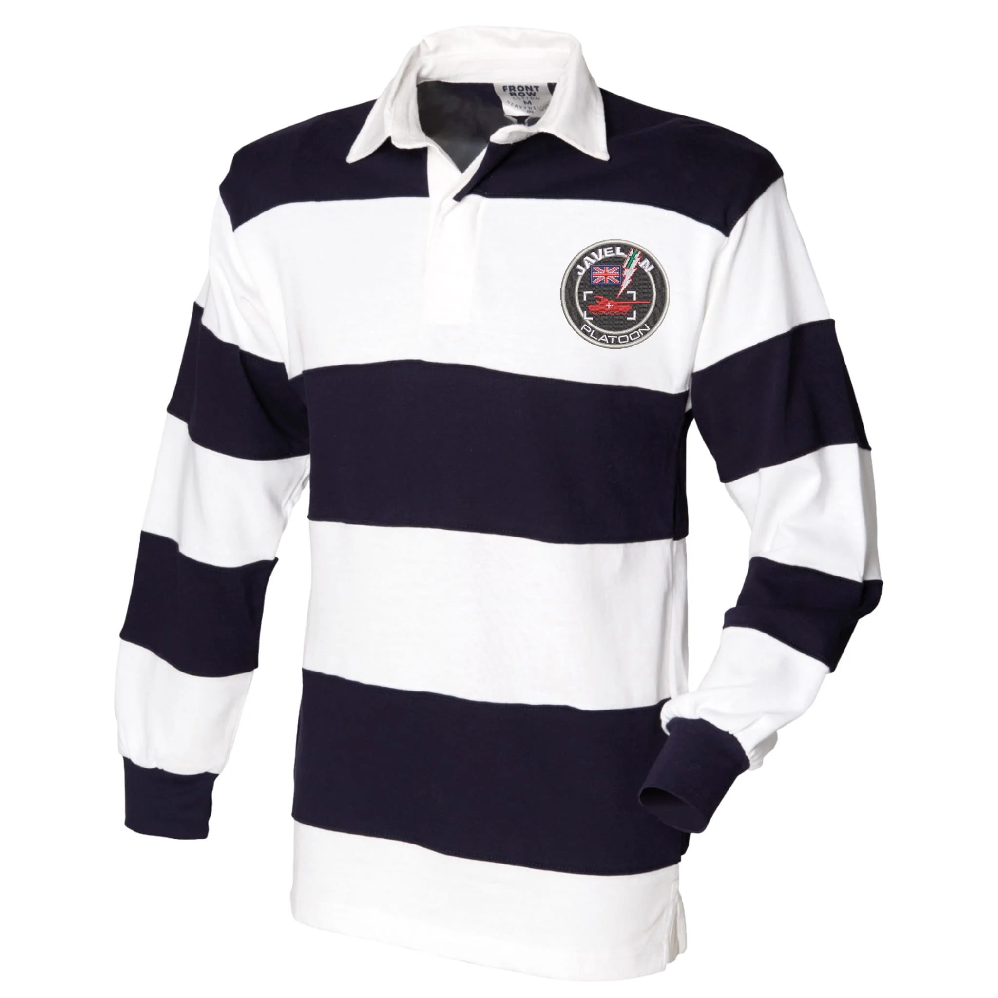 Javelin Platoon Front Row Sewn Stripe Long Sleeve Rugby Shirt - Image 3