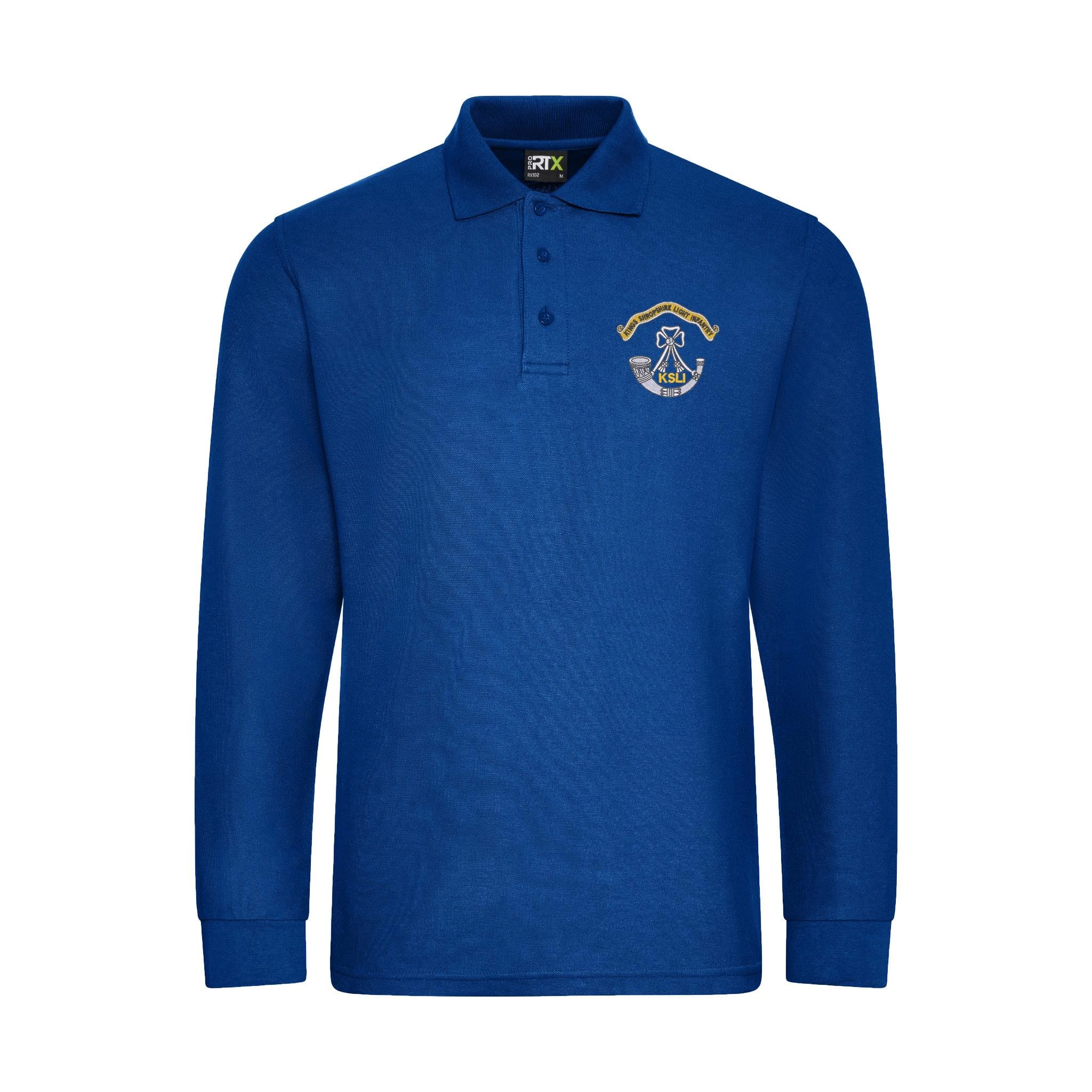 King's Shropshire Light Infantry Long Sleeve Polo Shirt - Image 5