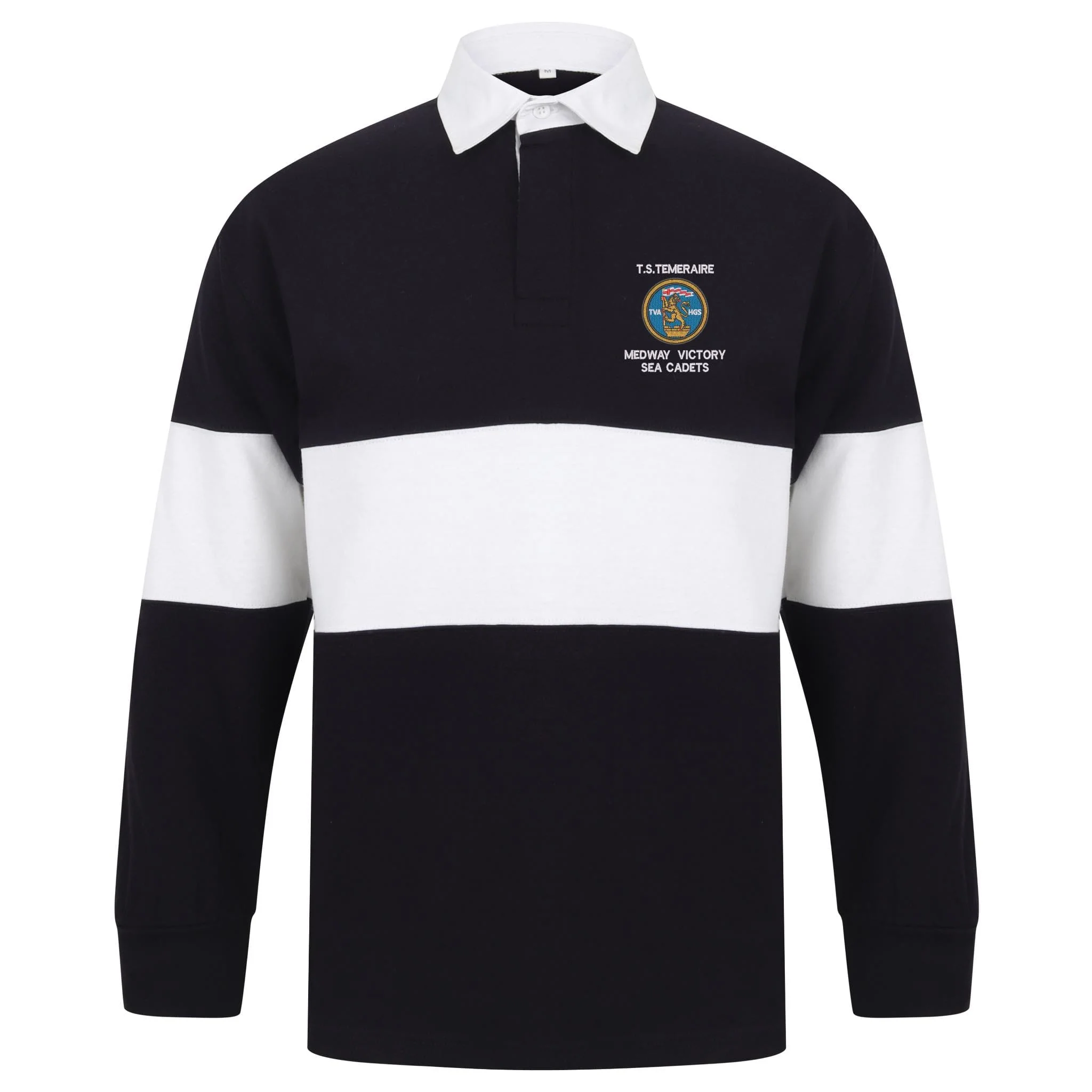 Medway Victory Sea Cadet Unit - TS Temeraire Front Row Long Sleeve Panelled Rugby Shirt - Image 3