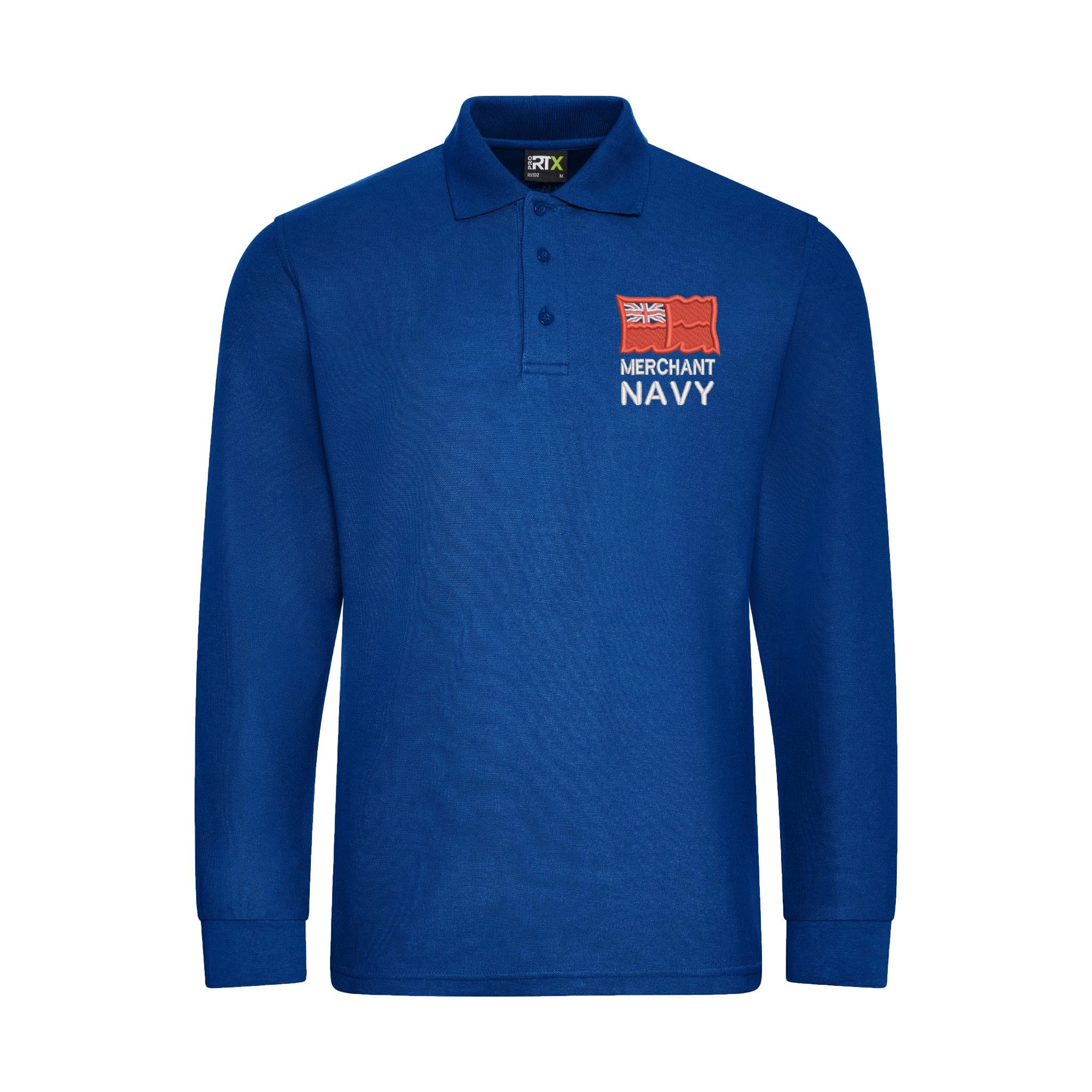 Merchant Navy Long Sleeve Polo Shirt - Image 5