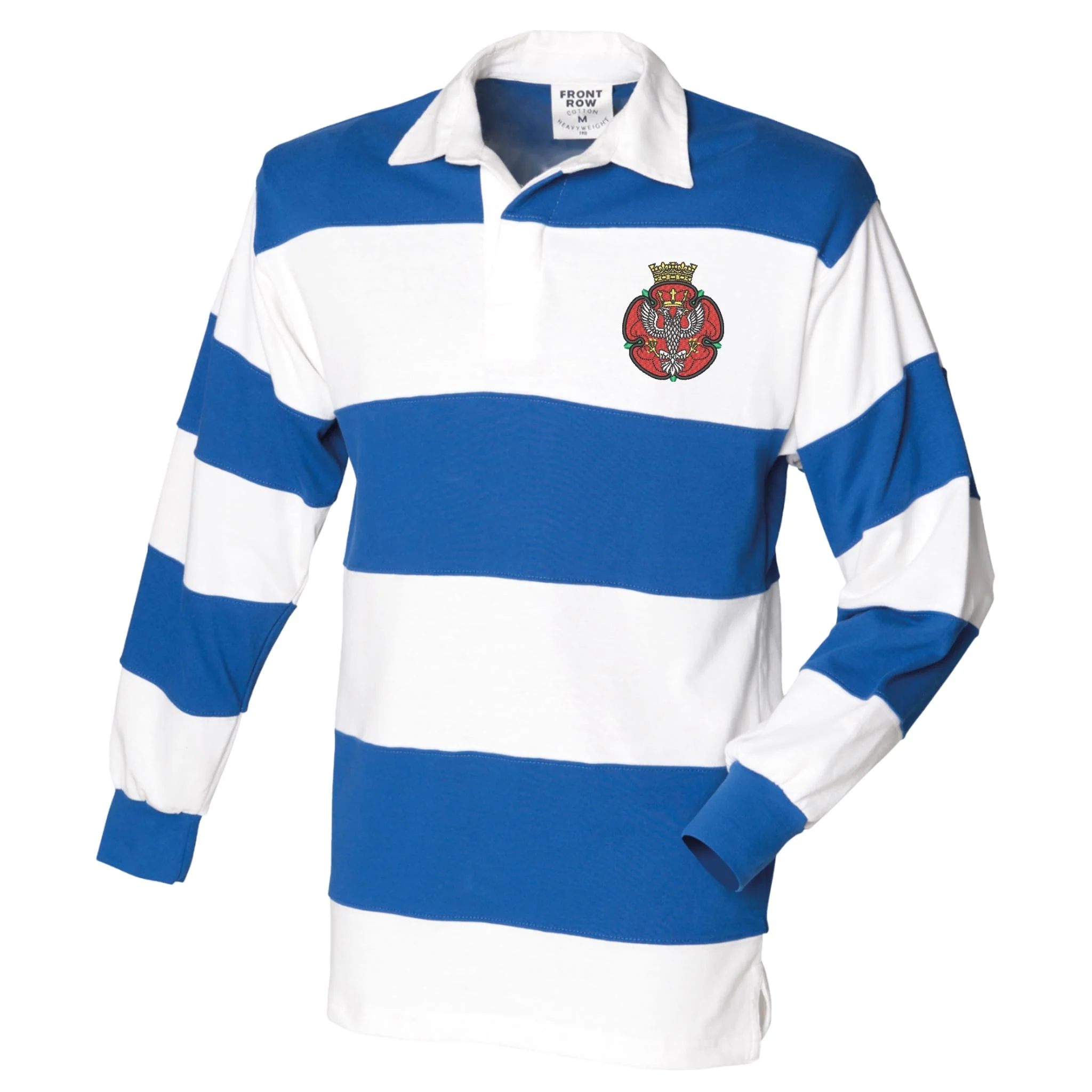 Royal Mercian and Lancastrian Yeomanry Front Row Sewn Stripe Long Sleeve Rugby Shirt - Image 4