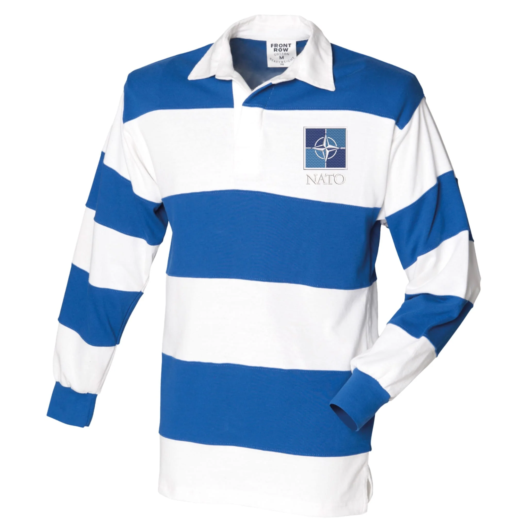 NATO Front Row Sewn Stripe Long Sleeve Rugby Shirt - Image 4
