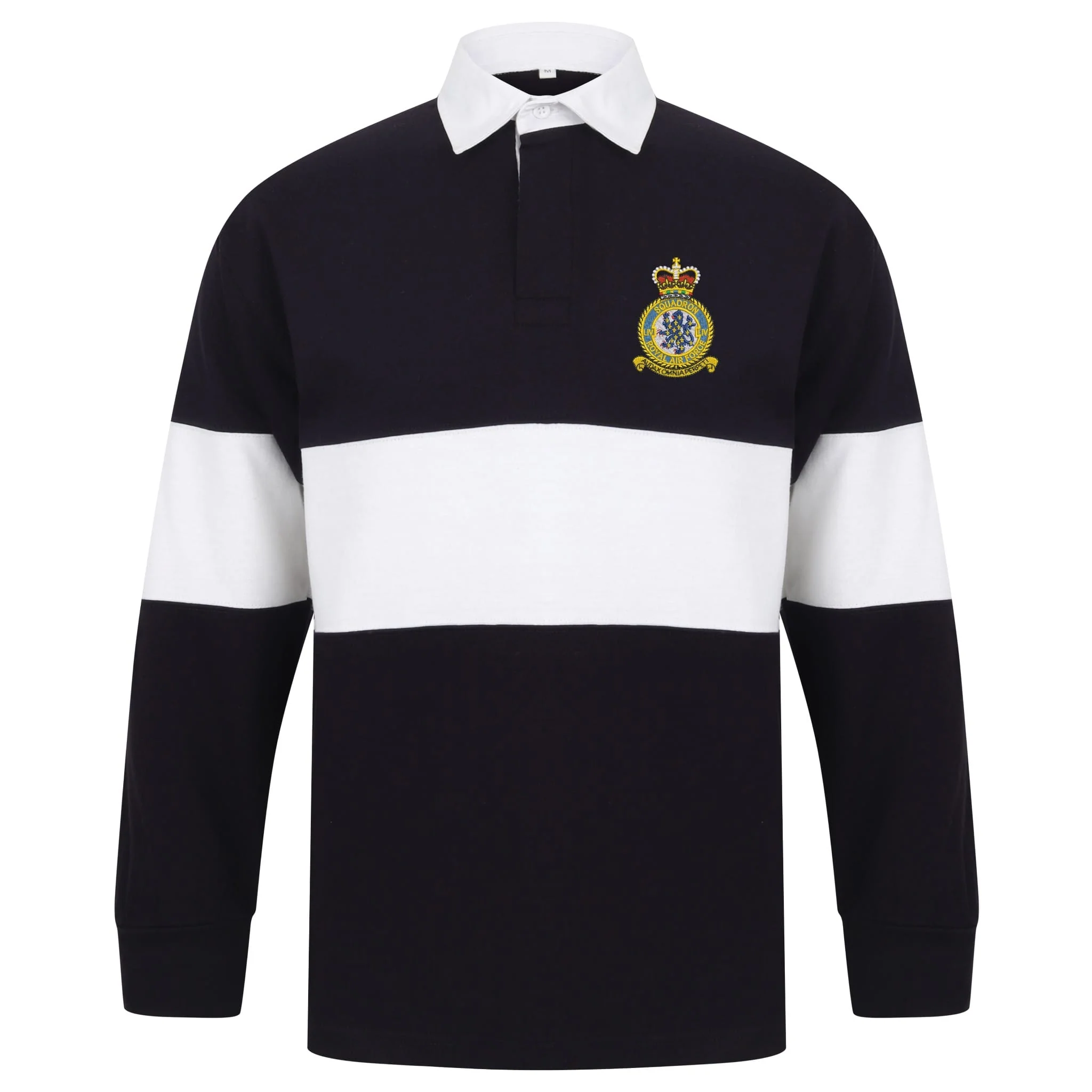 No 54 Squadron RAF Front Row Long Sleeve Panelled Rugby Shirt - Image 3