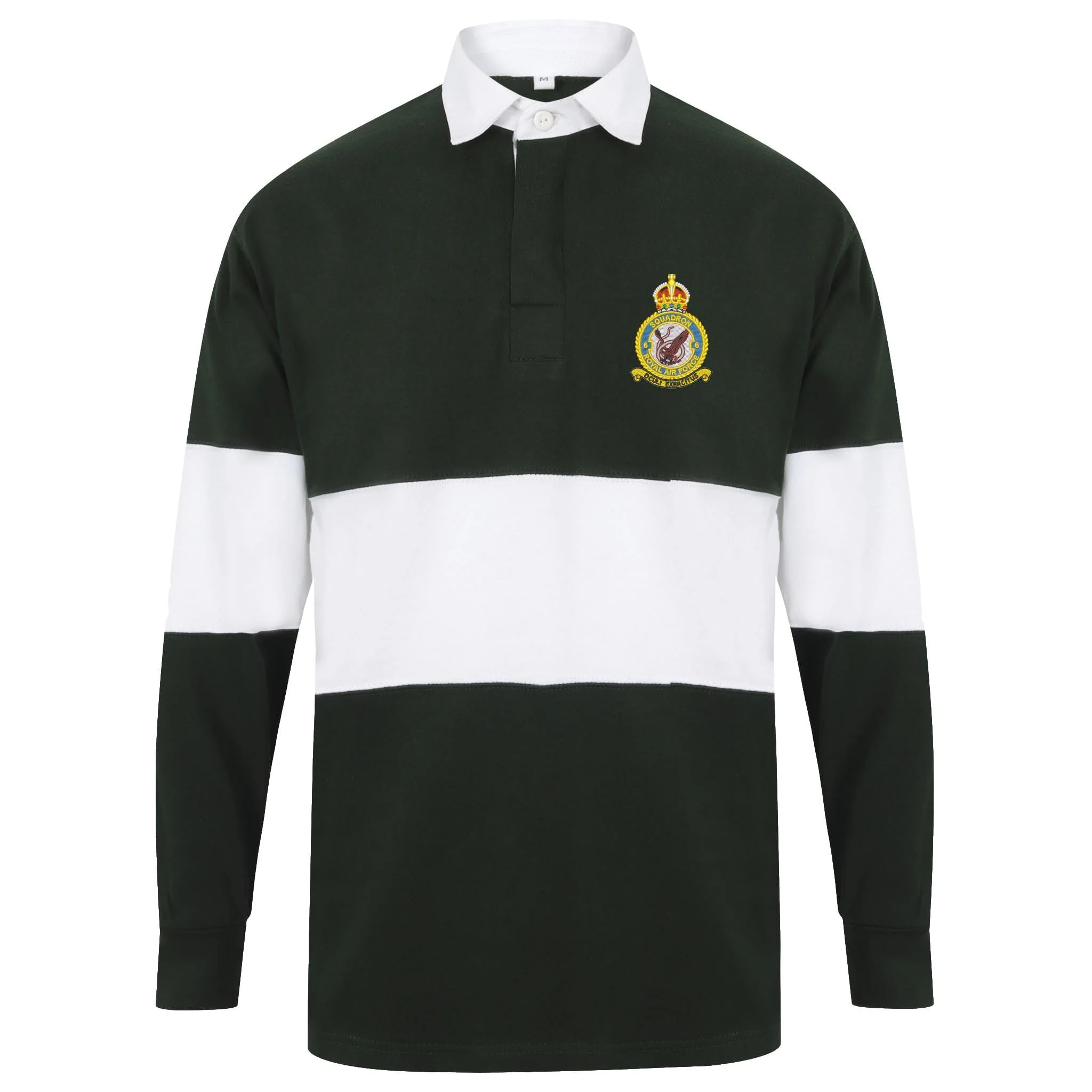 No 6 Squadron RAF Front Row Long Sleeve Panelled Rugby Shirt