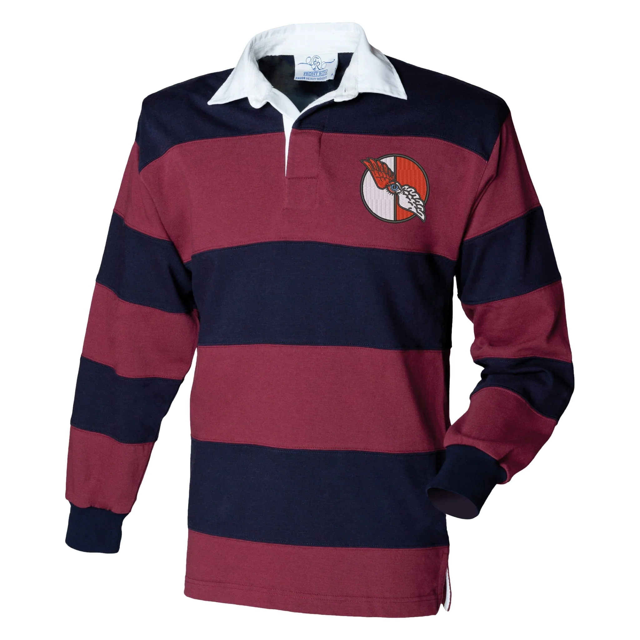 No. 7010 Squadron RAF Front Row Sewn Stripe Long Sleeve Rugby Shirt
