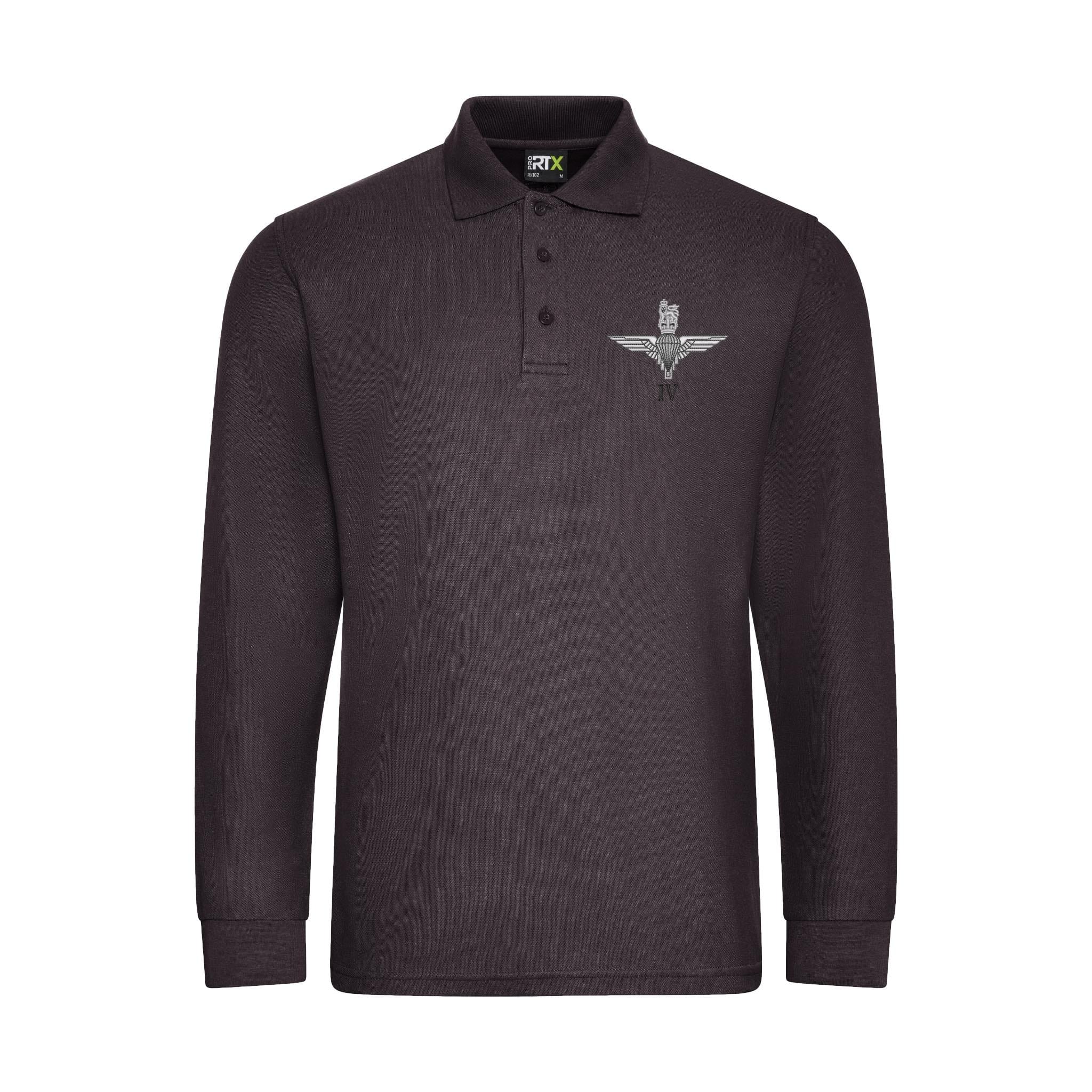 Parachute Regt - 4 PARA Long Sleeve Polo Shirt - Image 3