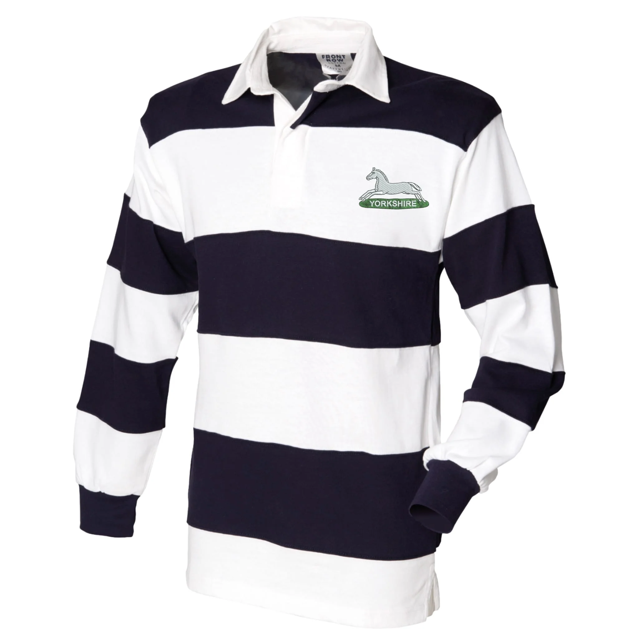 Prince of Wales's Own Regiment of Yorkshire Front Row Sewn Stripe Long Sleeve Rugby Shirt - Image 3
