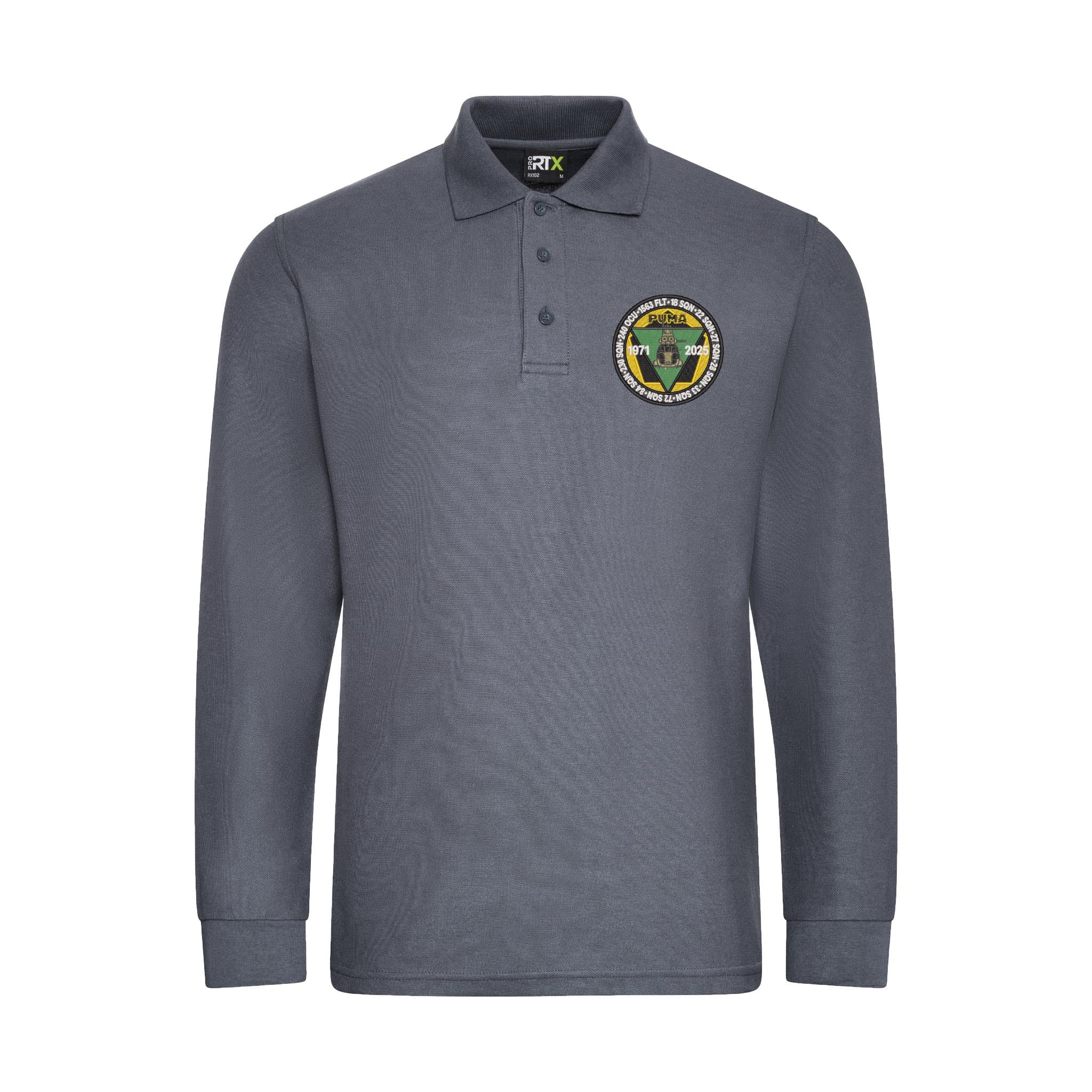 Puma Helicopter 1971-2025 Long Sleeve Polo Shirt - Image 6