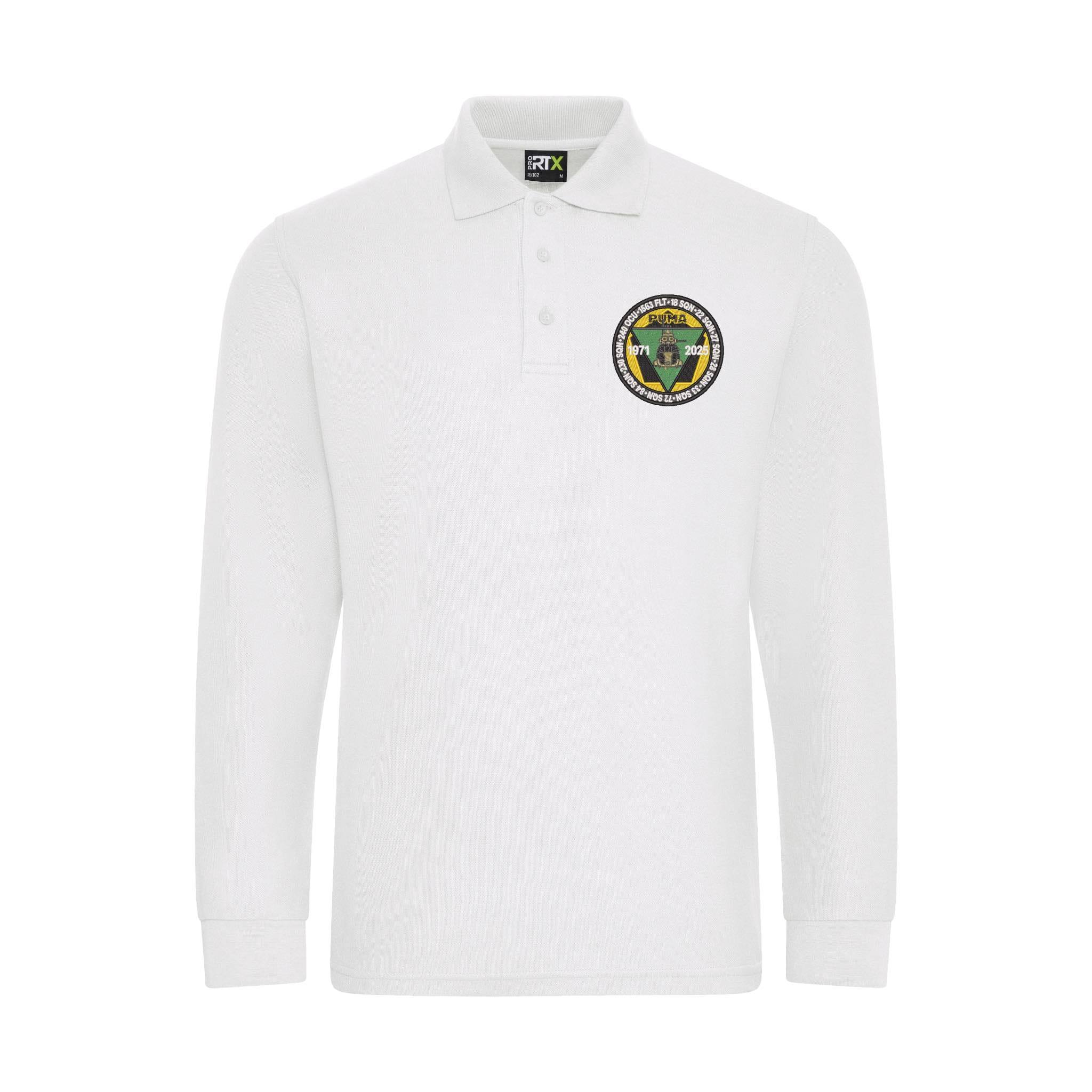 Puma Helicopter 1971-2025 Long Sleeve Polo Shirt - Image 7