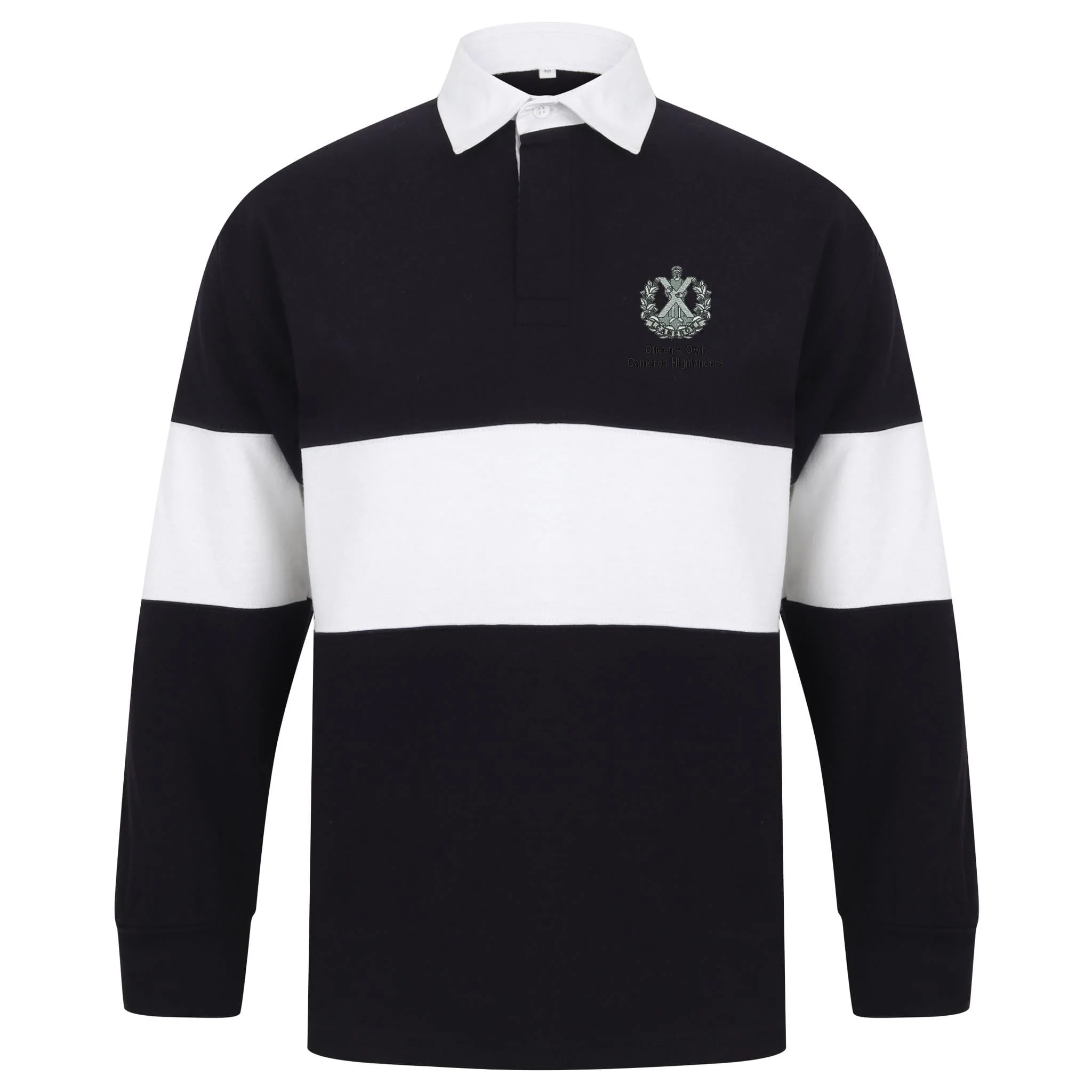 Queens Own Cameron Highlanders Front Row Long Sleeve Panelled Rugby Shirt - Image 3