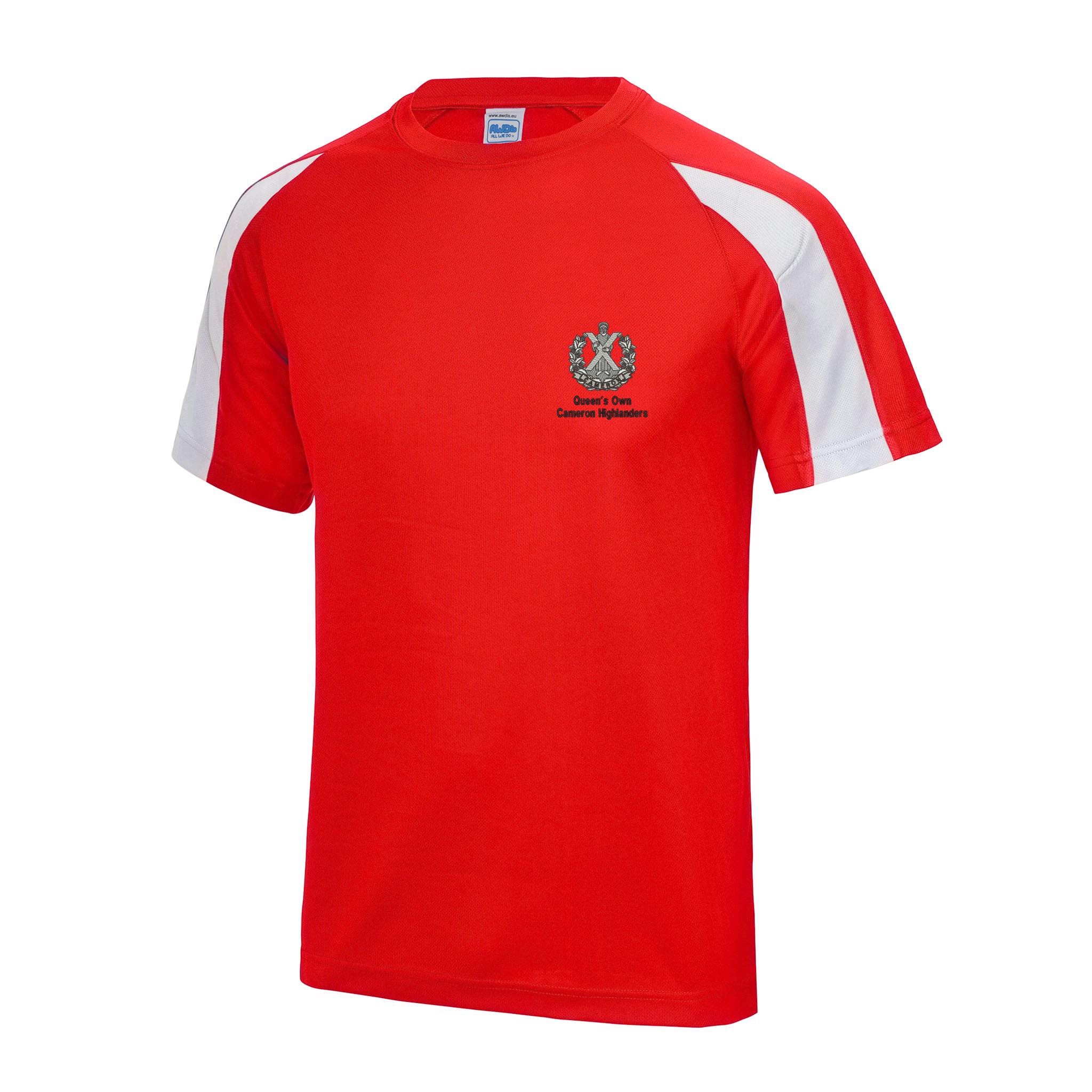 Queens Own Cameron Highlanders Contrast Polyester T-Shirt - Image 4