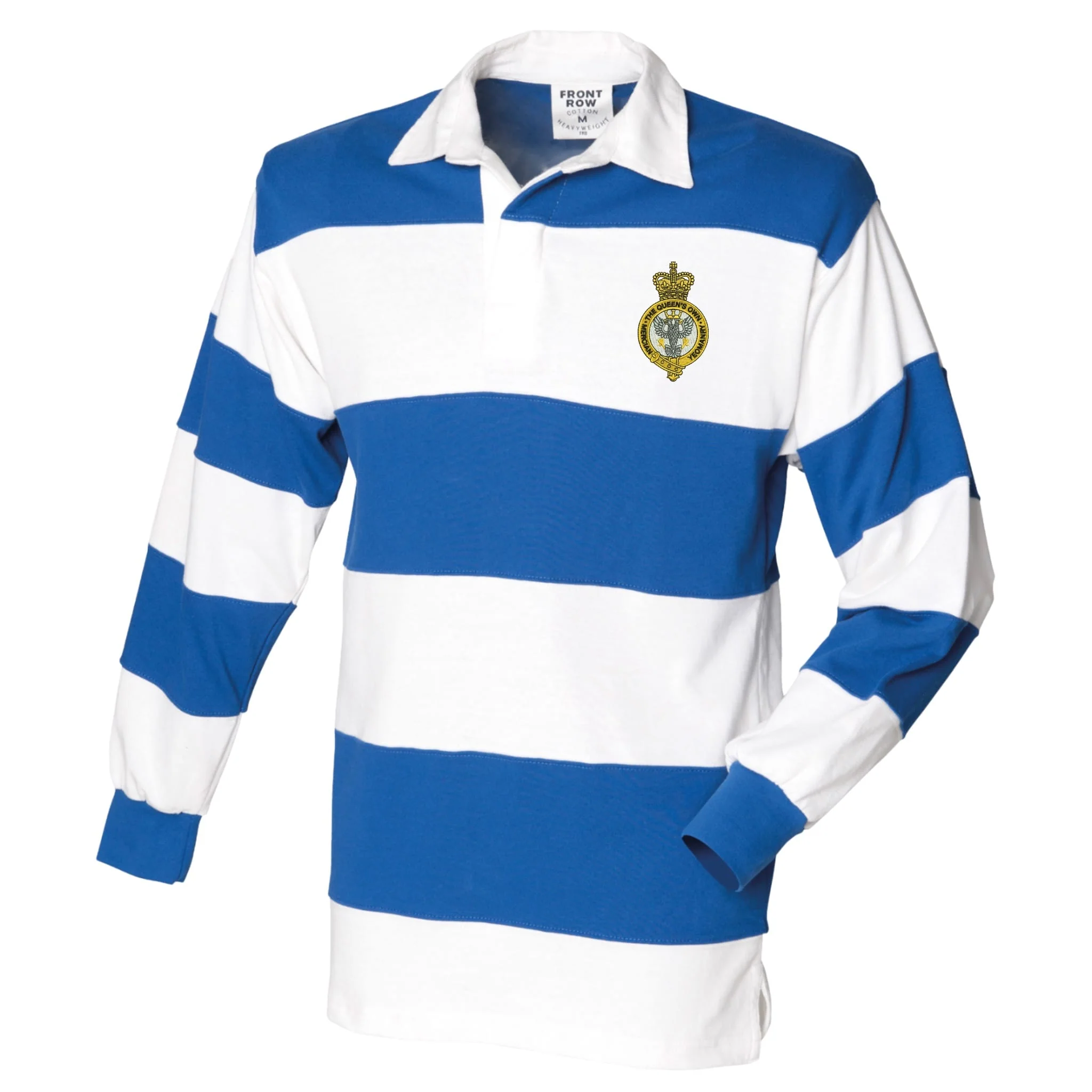 Queen's Own Mercian Yeomanry Front Row Sewn Stripe Long Sleeve Rugby Shirt - Image 2
