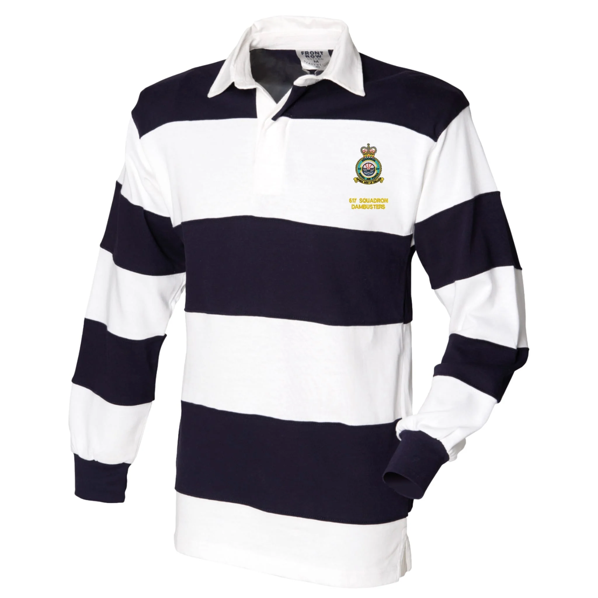 RAF 617 Squadron (Dambusters) Front Row Sewn Stripe Long Sleeve Rugby Shirt - Image 3