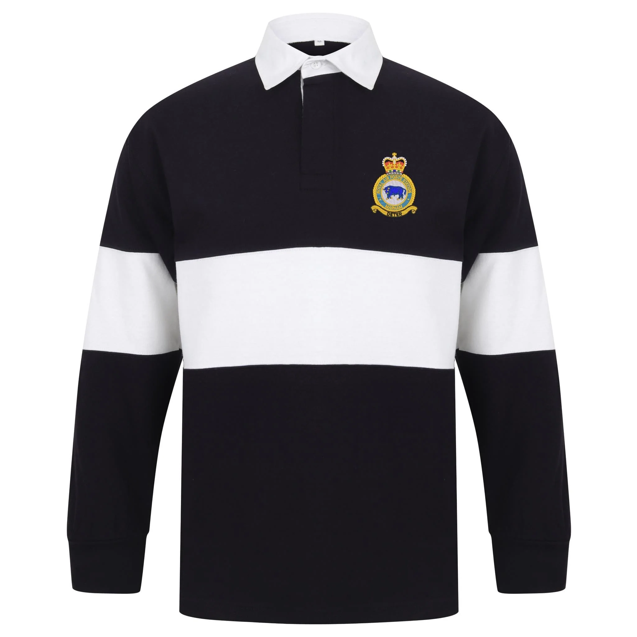 RAF Marham Front Row Long Sleeve Panelled Rugby Shirt - Image 3