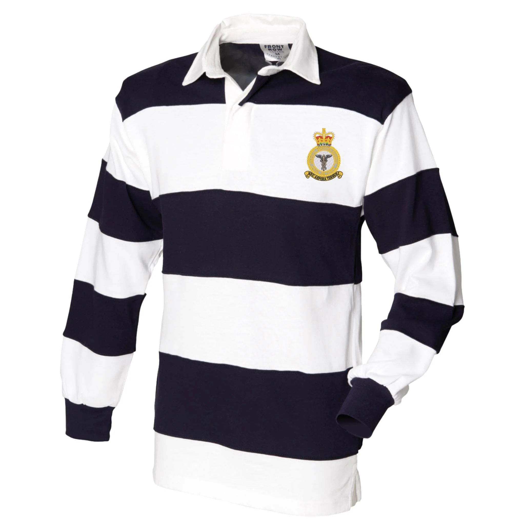 RAF Medical Corps Front Row Sewn Stripe Long Sleeve Rugby Shirt - Image 2