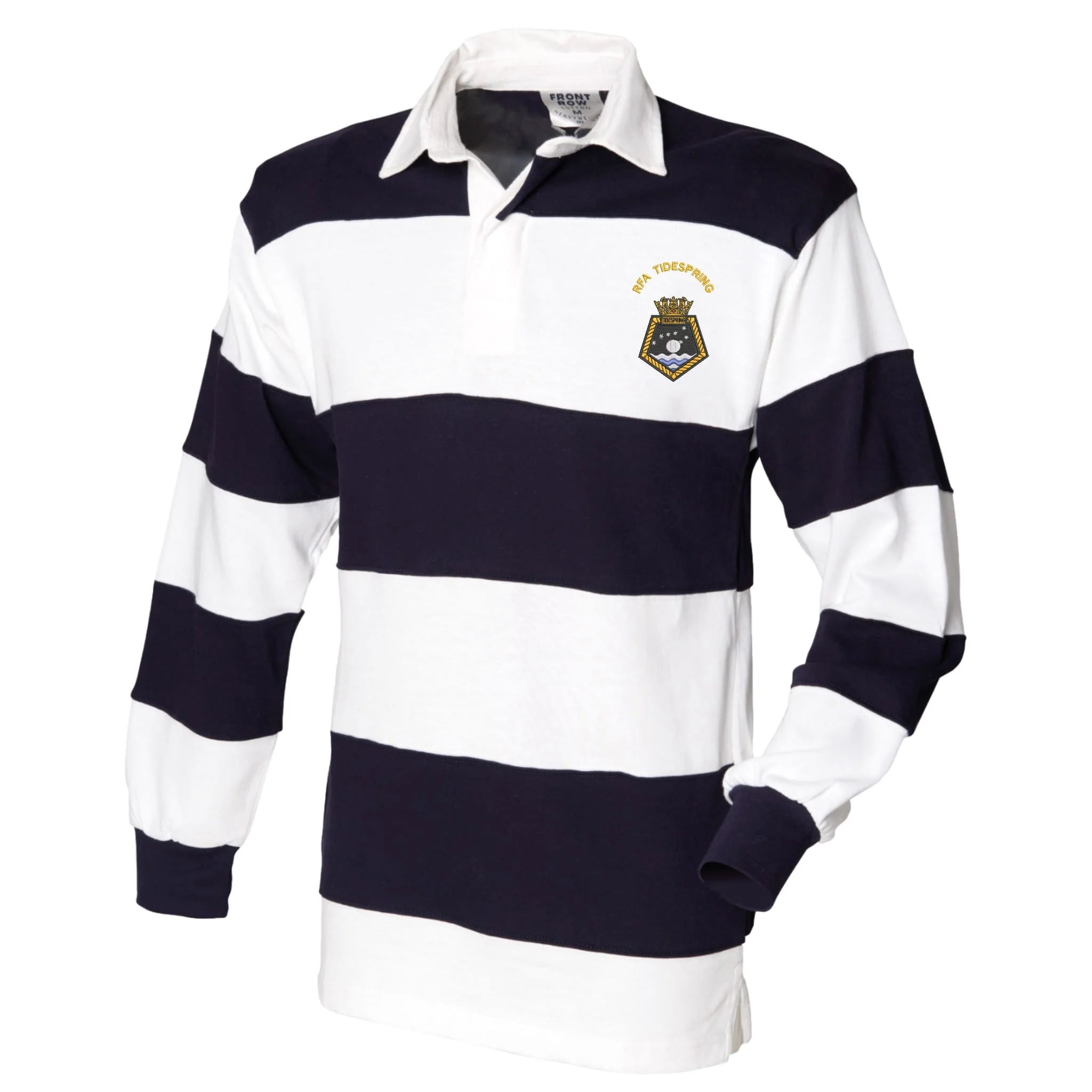 RFA Tidespring Front Row Sewn Stripe Long Sleeve Rugby Shirt - Image 3