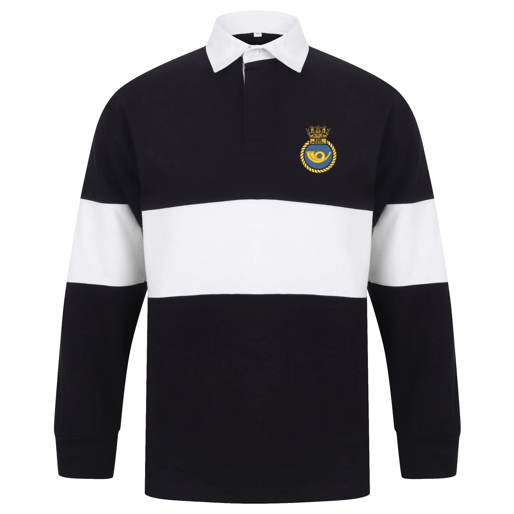 RNR Postal Front Row Long Sleeve Panelled Rugby Shirt - Image 3