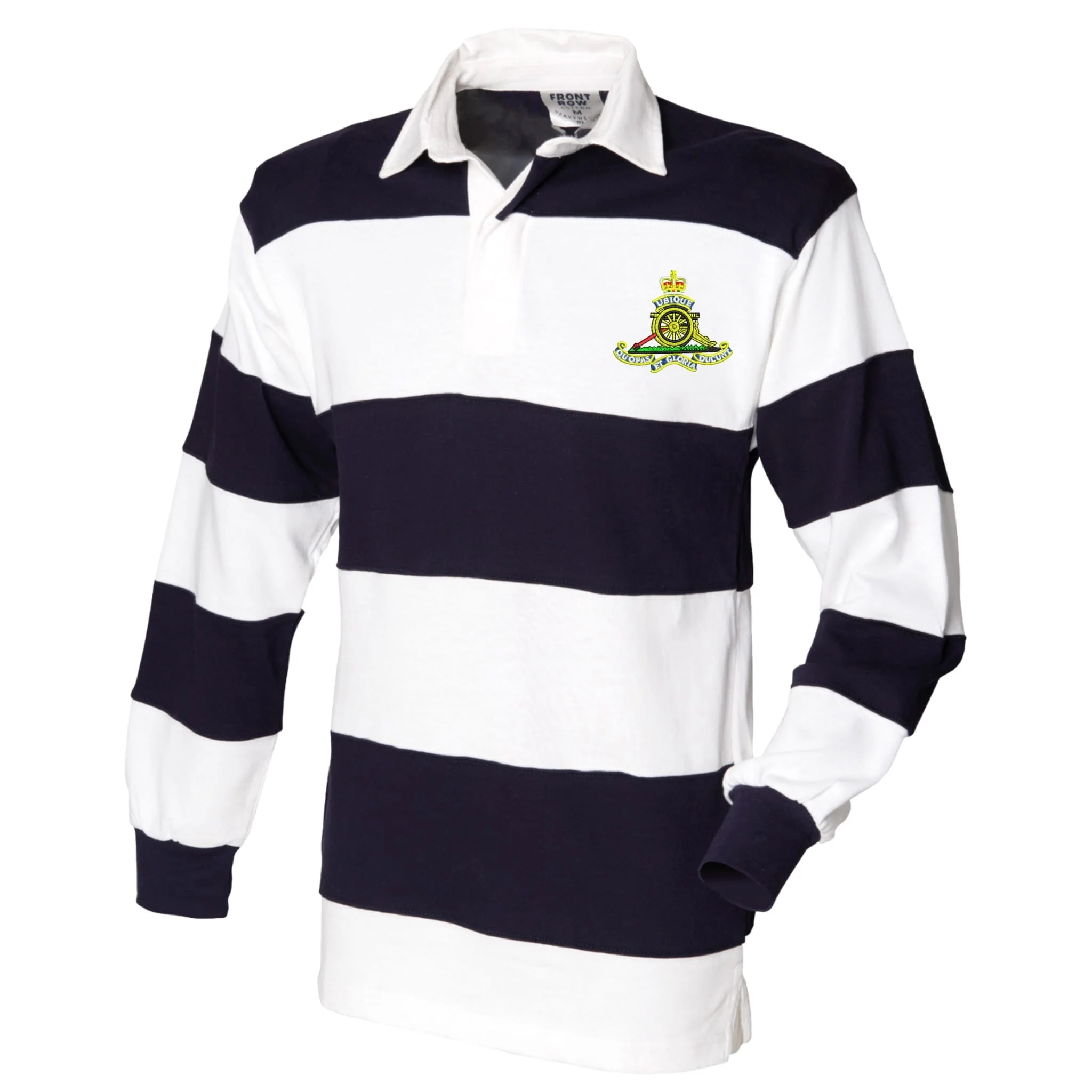 Royal Artillery Front Row Sewn Stripe Long Sleeve Rugby Shirt - Image 2