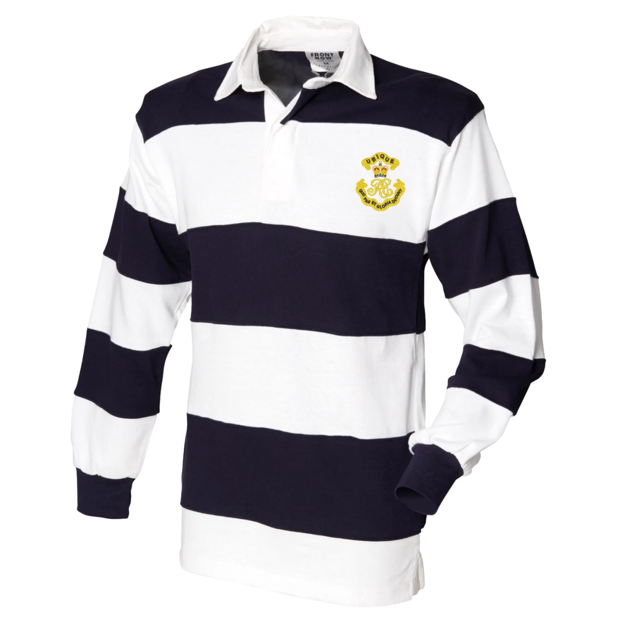 Royal Engineers Cypher Front Row Sewn Stripe Long Sleeve Rugby Shirt - Image 2