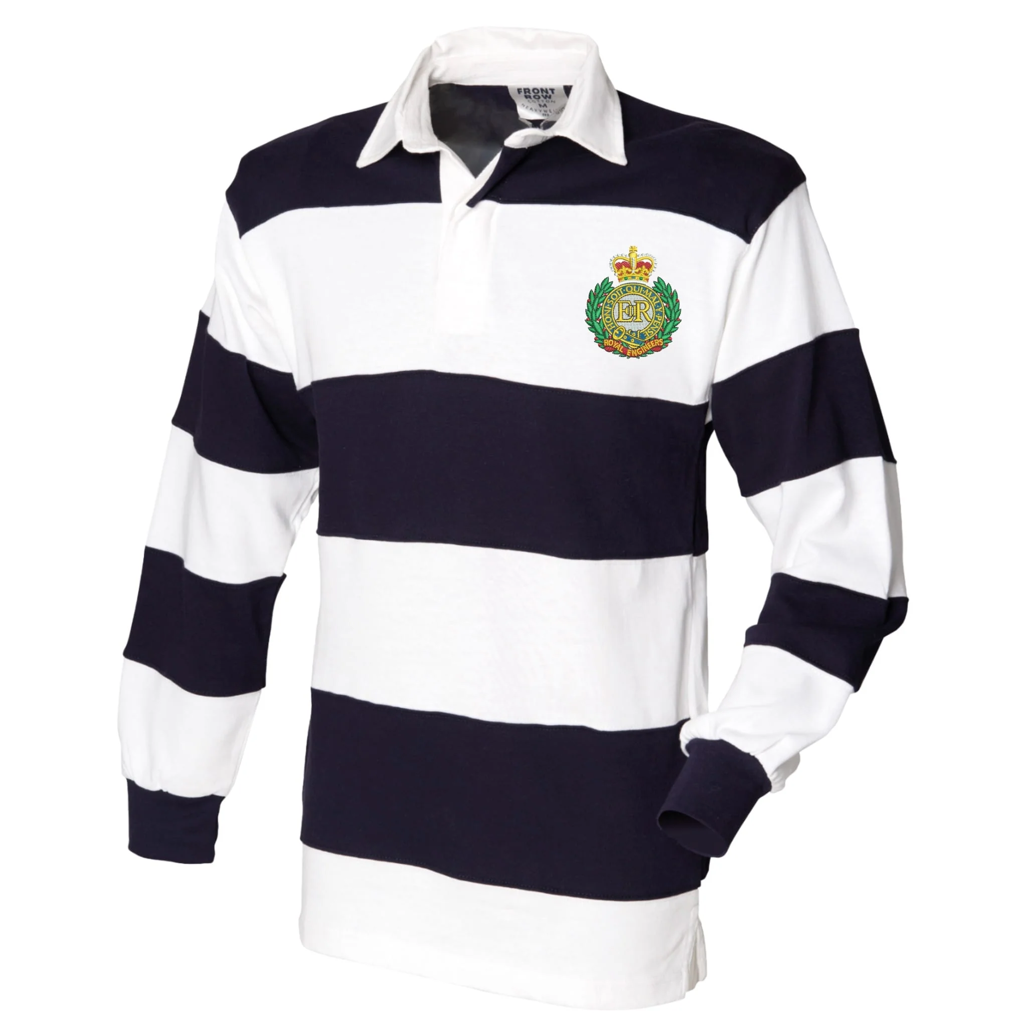 Royal Engineers Front Row Sewn Stripe Long Sleeve Rugby Shirt - Image 2