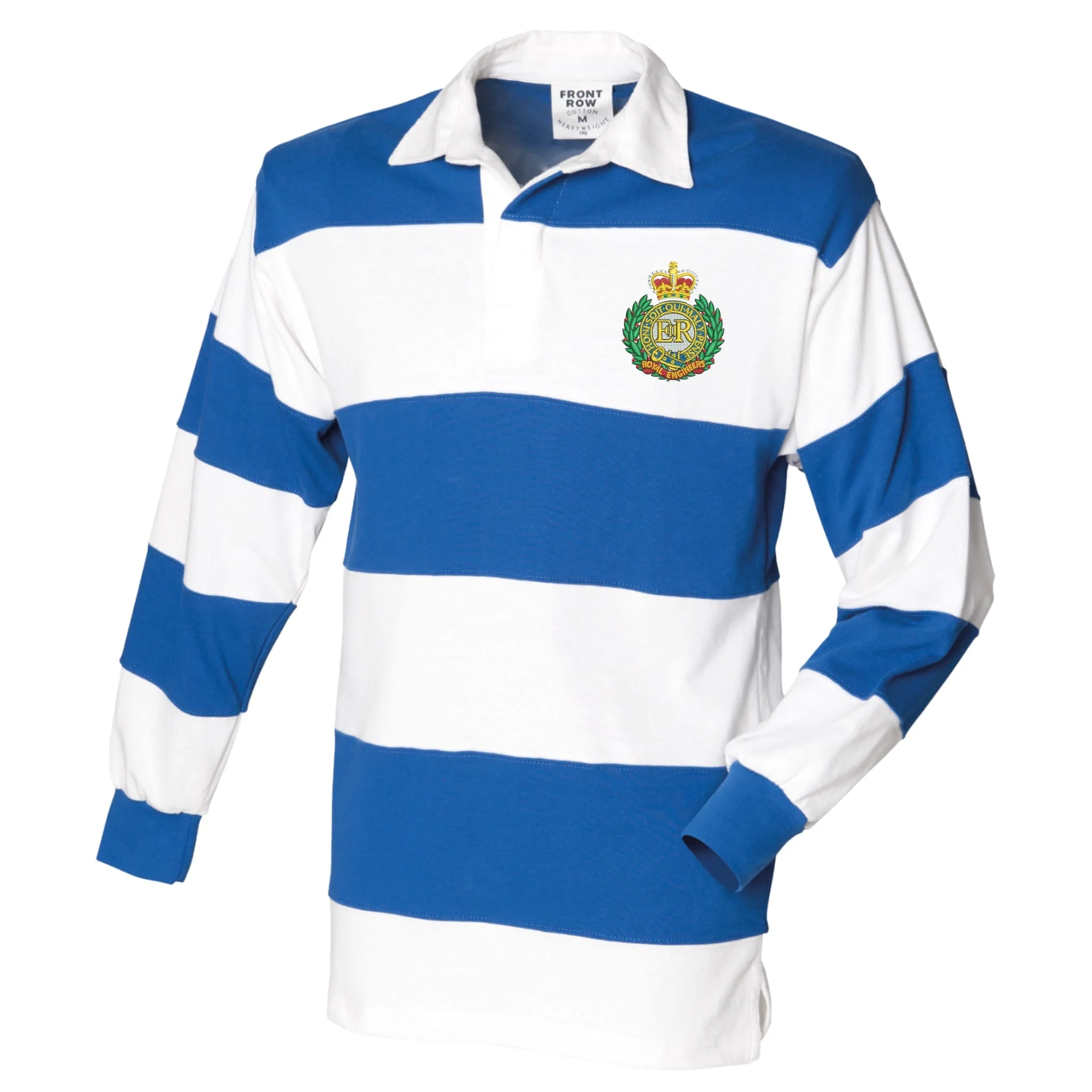 Royal Engineers Front Row Sewn Stripe Long Sleeve Rugby Shirt - Image 3