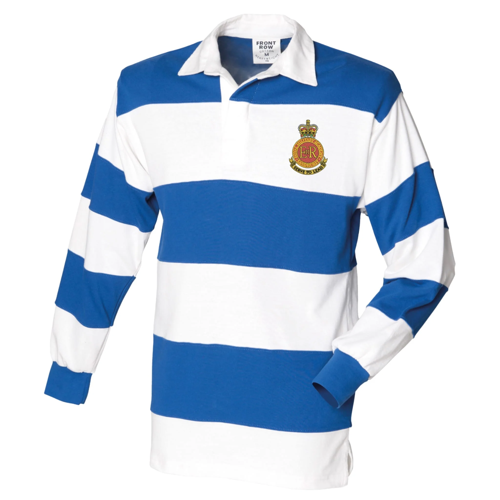 Royal Military Academy Sandhurst Front Row Sewn Stripe Long Sleeve Rugby Shirt - Image 3