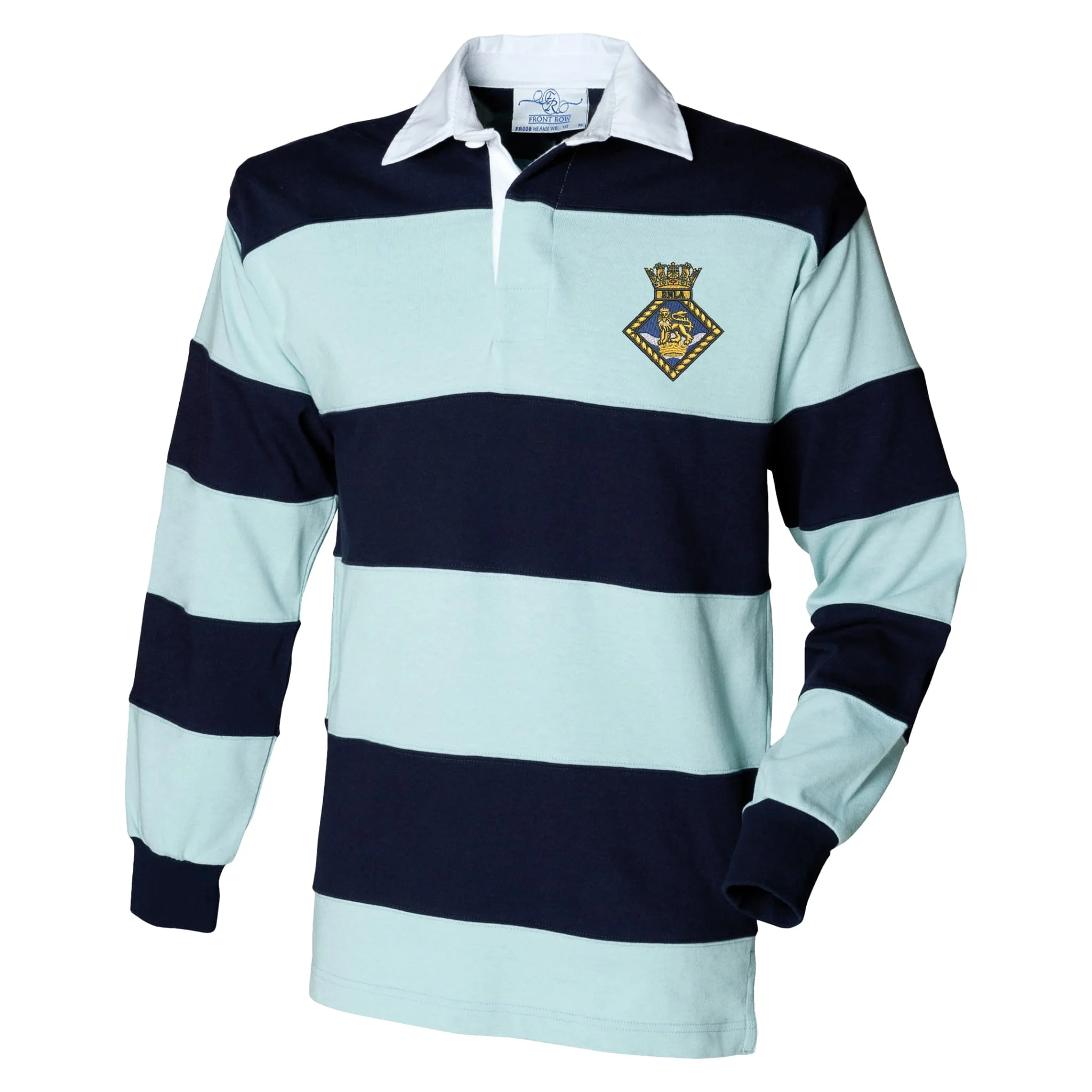 Royal Navy Leadership Academy Front Row Sewn Stripe Long Sleeve Rugby Shirt - Image 2