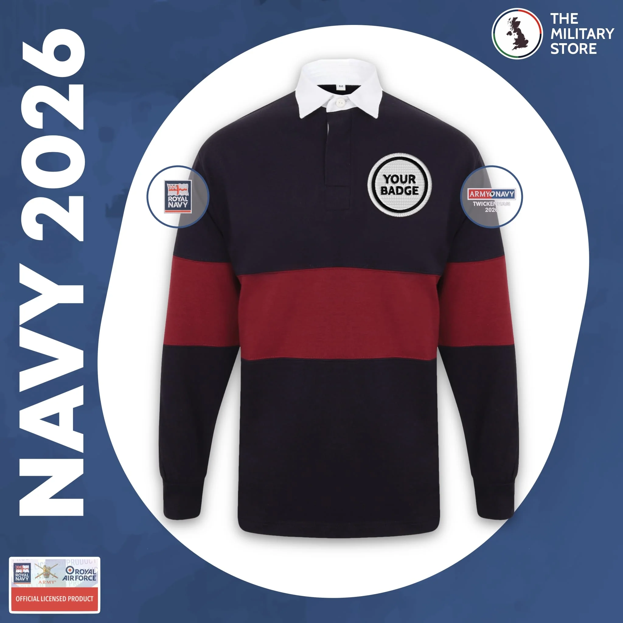 Royal Navy - Front Row Long Sleeve Panelled Rugby Shirt - Army v Navy 2026 - Image 6