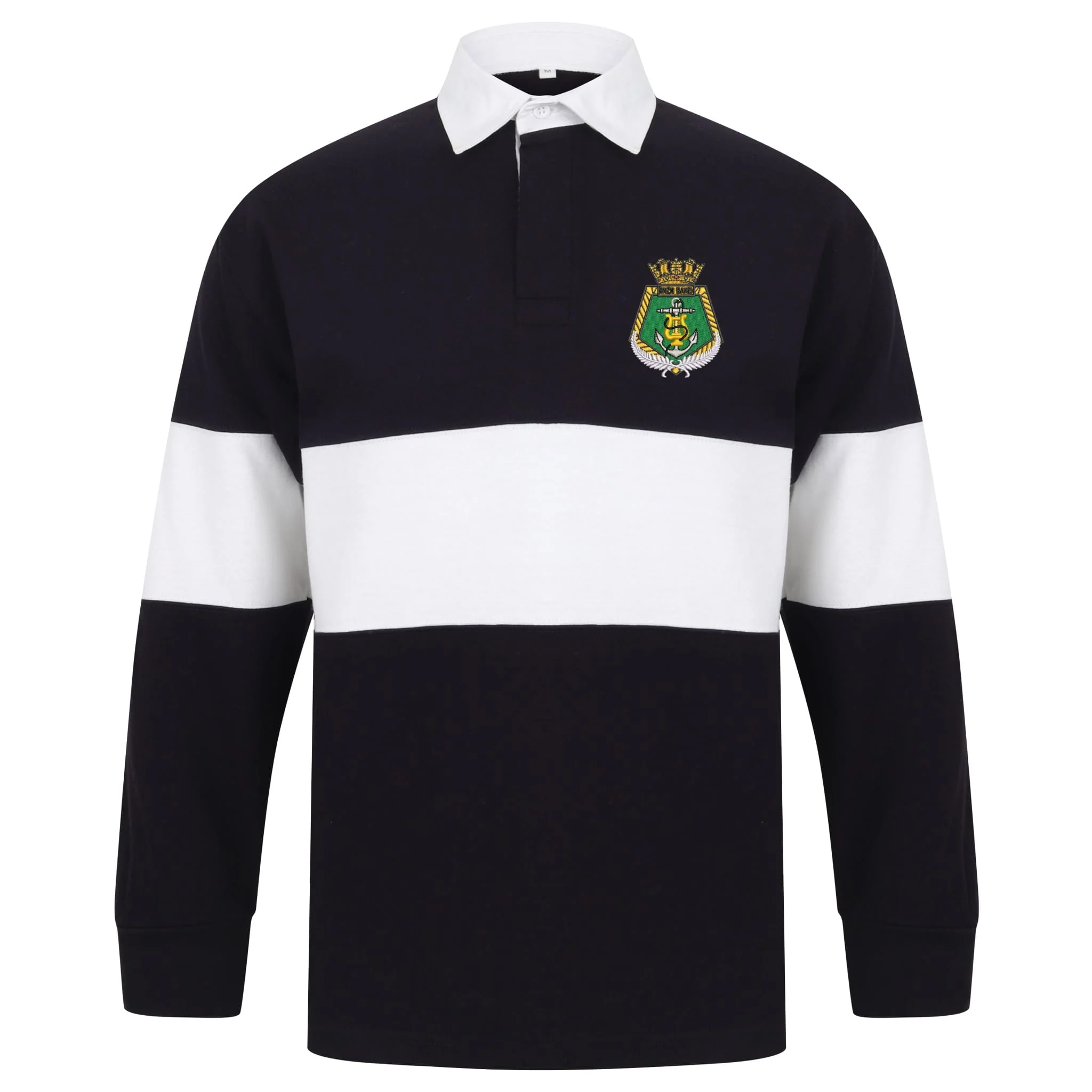Royal New Zealand Navy Band Front Row Long Sleeve Panelled Rugby Shirt - Image 3