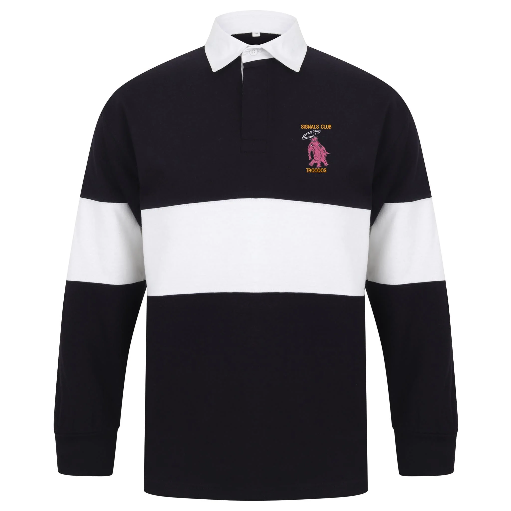 Signals Club Troodos Front Row Long Sleeve Panelled Rugby Shirt - Image 3