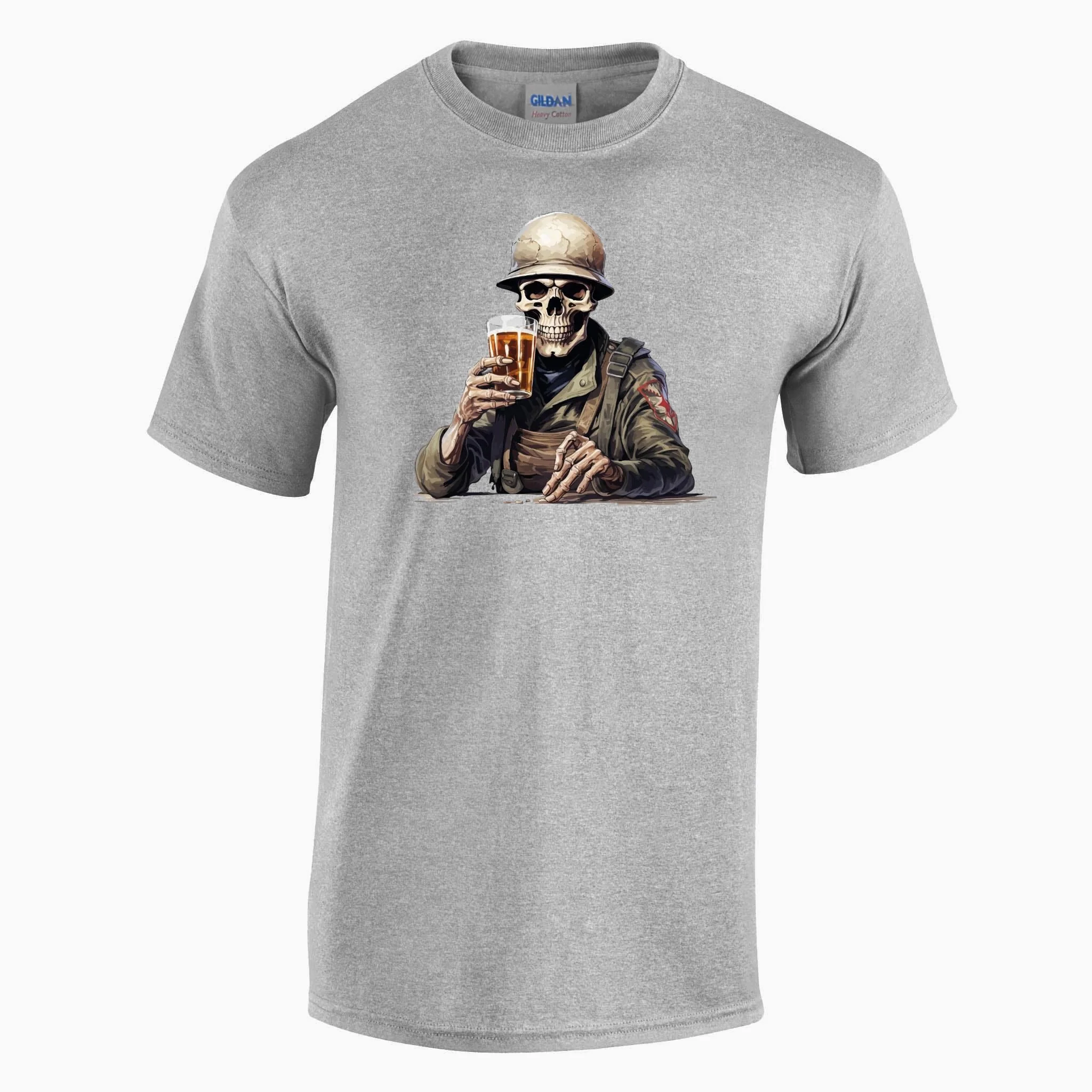 Skeleton with Grog Printed T-Shirt - Image 11