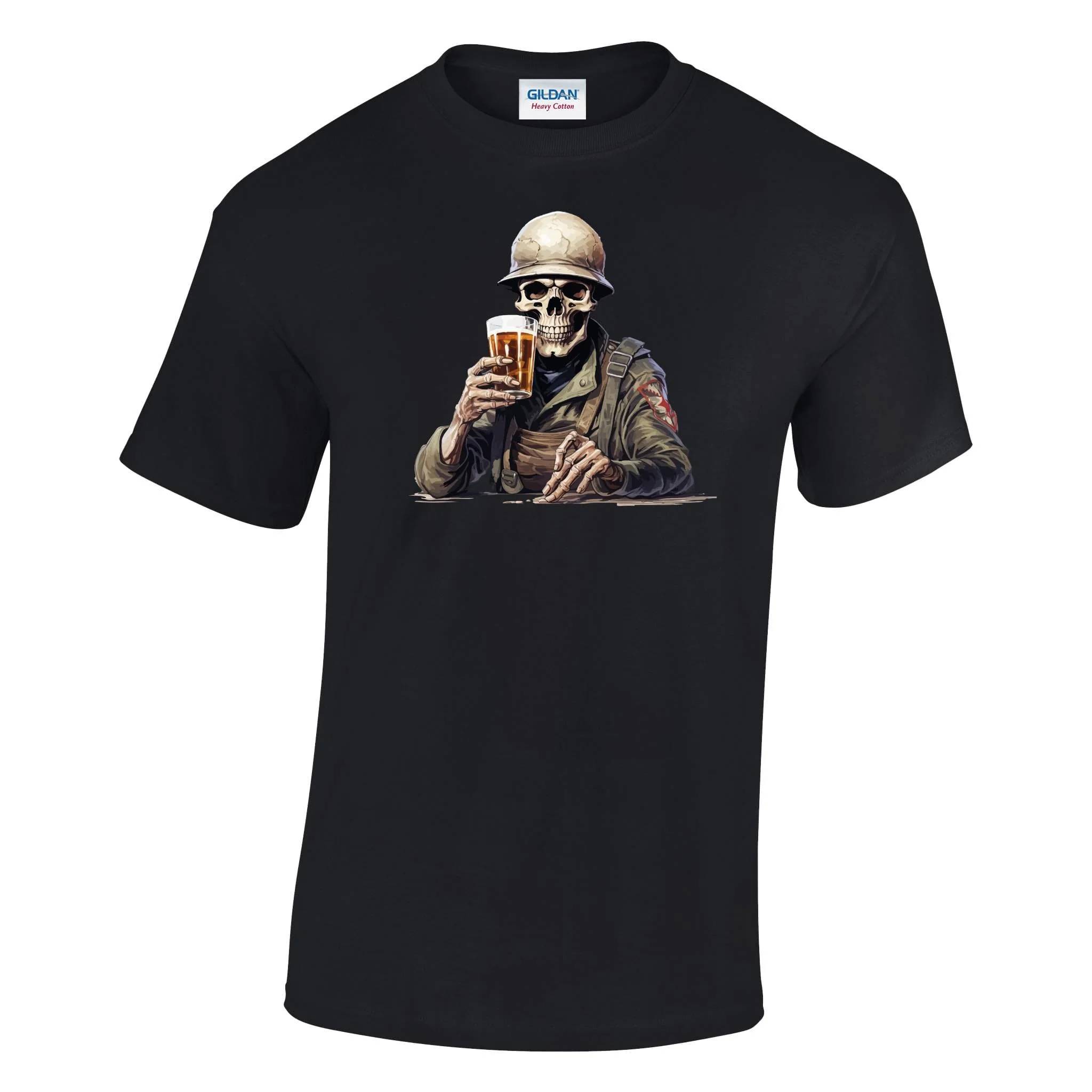 Skeleton with Grog Printed T-Shirt - Image 3