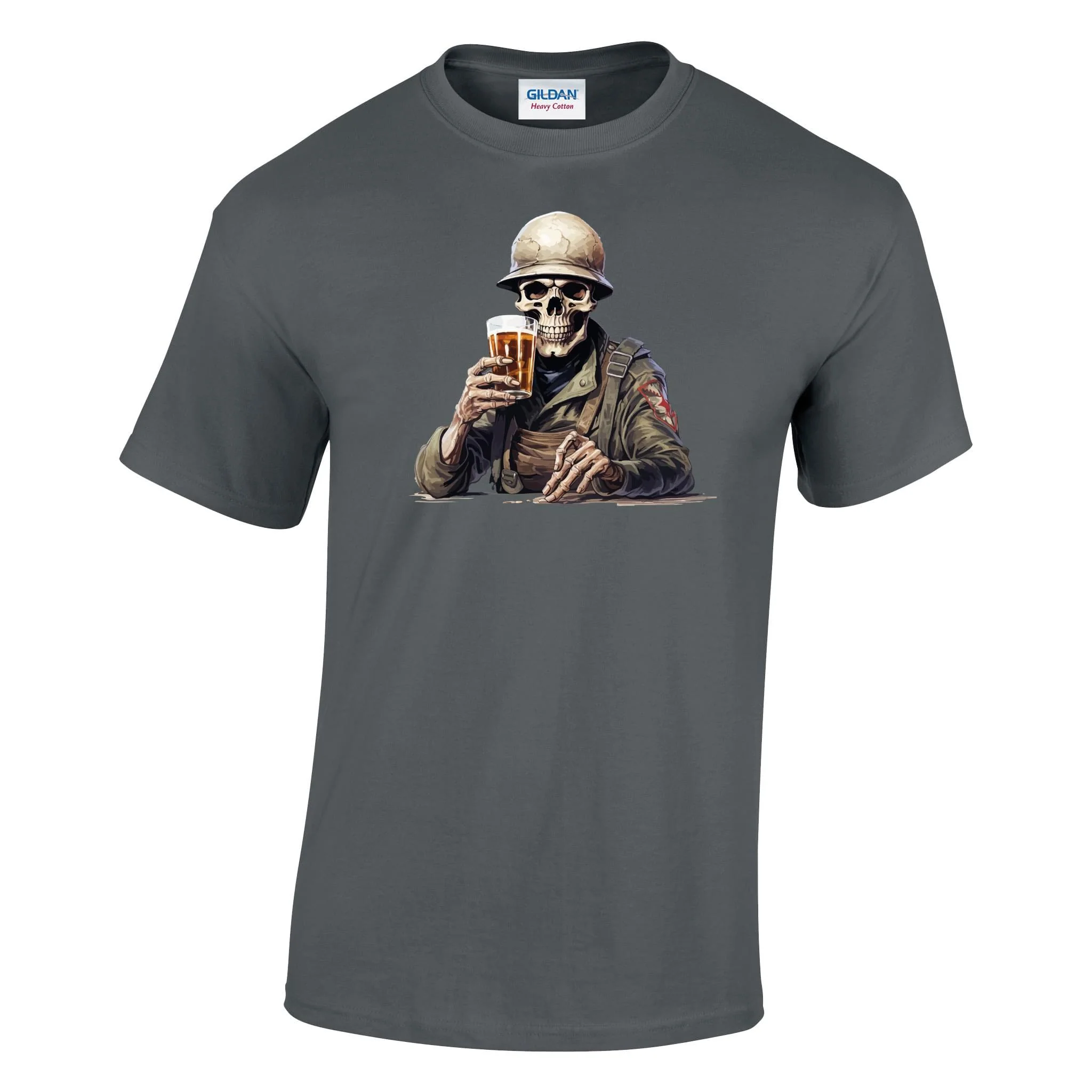 Skeleton with Grog Printed T-Shirt - Image 5