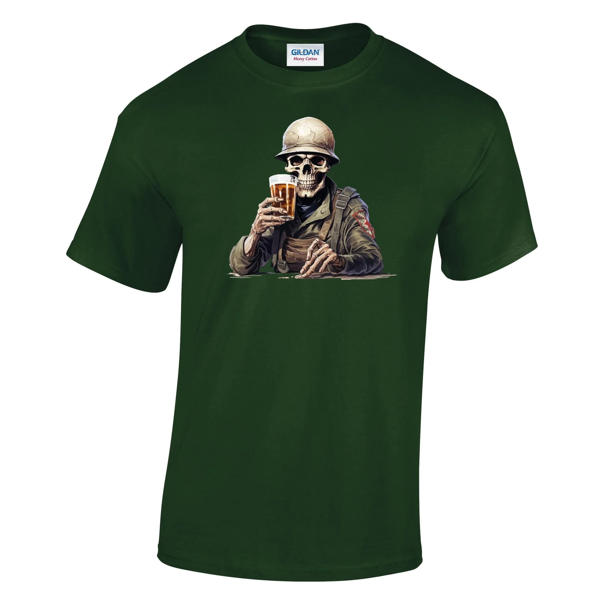 Skeleton with Grog Printed T-Shirt - Image 6