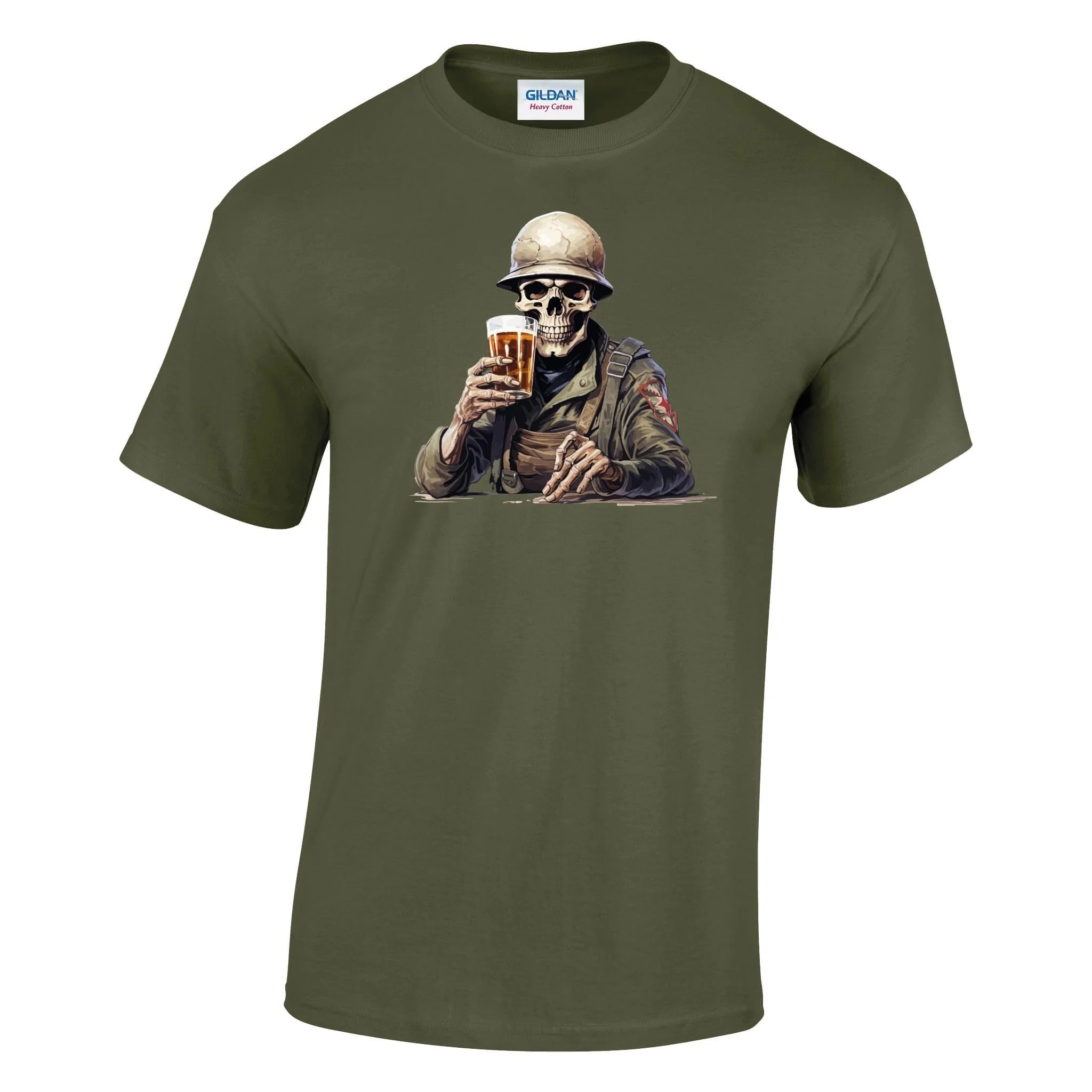 Skeleton with Grog Printed T-Shirt - Image 7