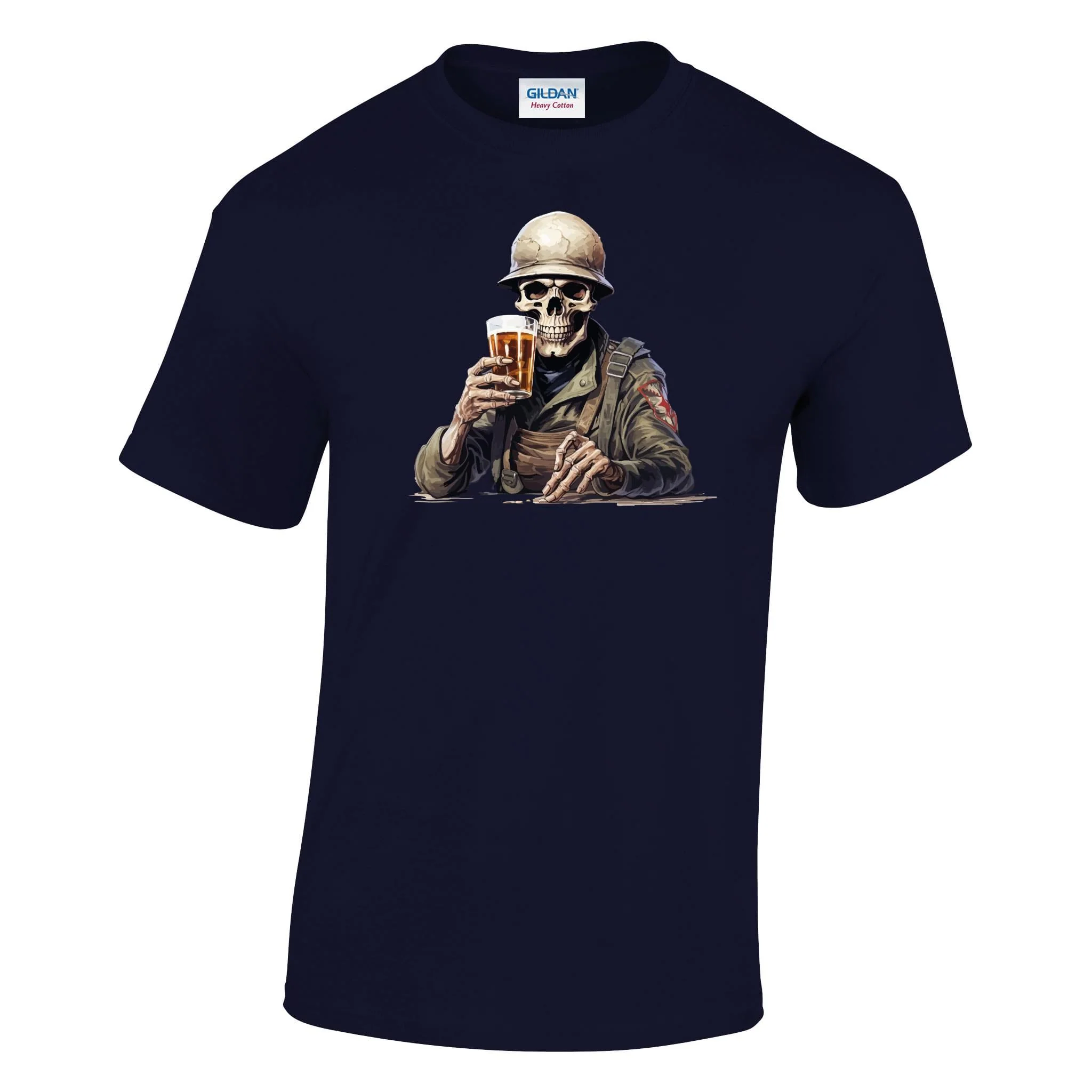 Skeleton with Grog Printed T-Shirt - Image 8