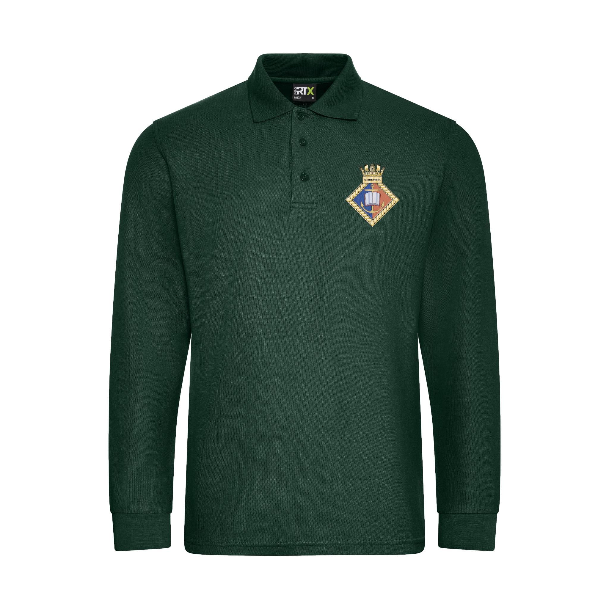 URNU Northumbria Long Sleeve Polo Shirt - Image 2