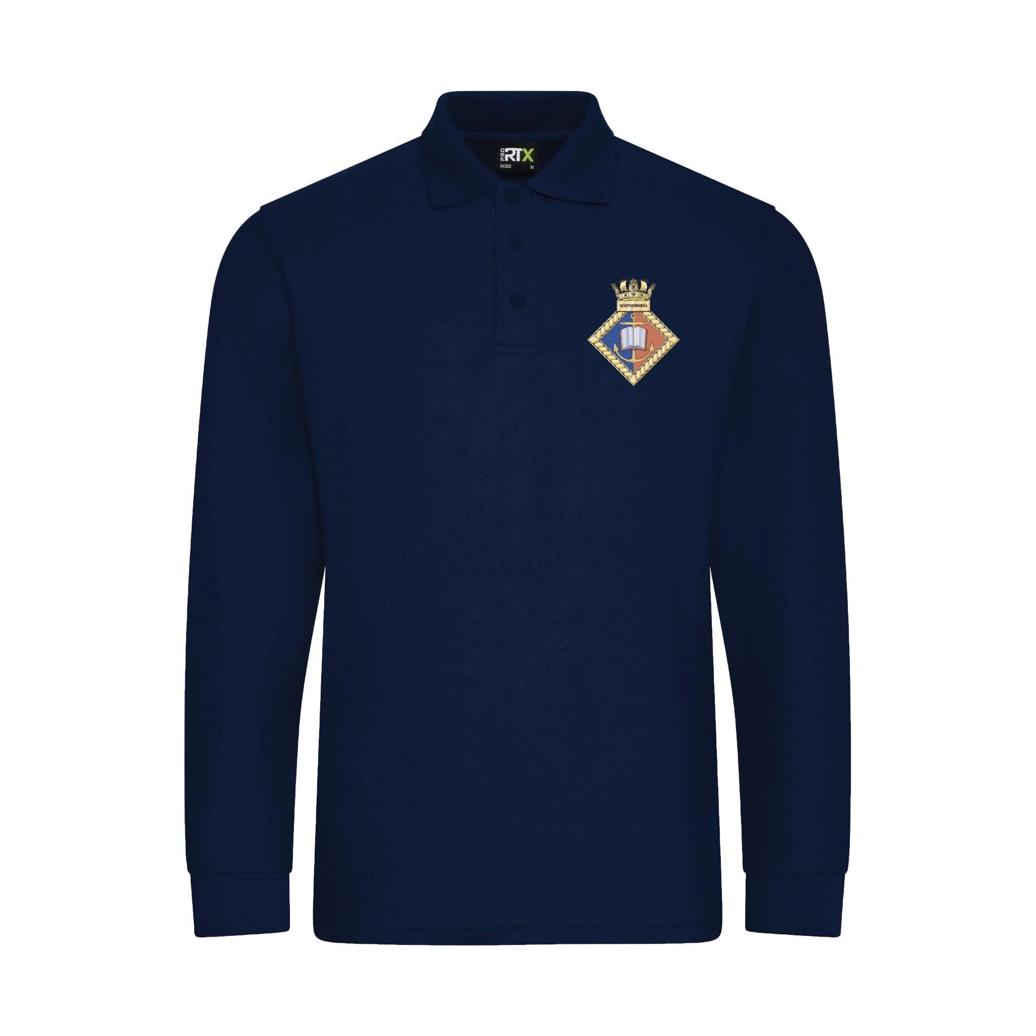 URNU Northumbria Long Sleeve Polo Shirt - Image 4