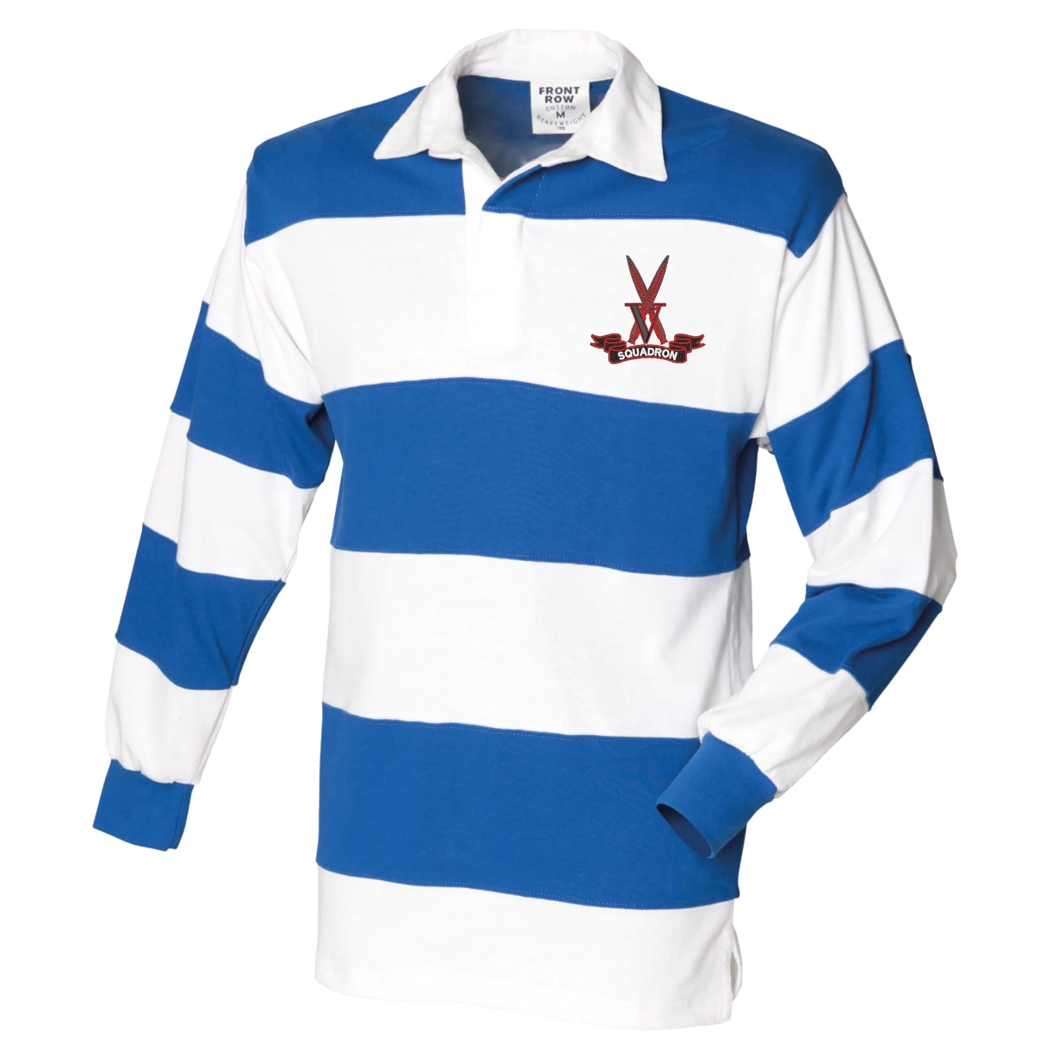 V Squadron Front Row Sewn Stripe Long Sleeve Rugby Shirt - Image 4