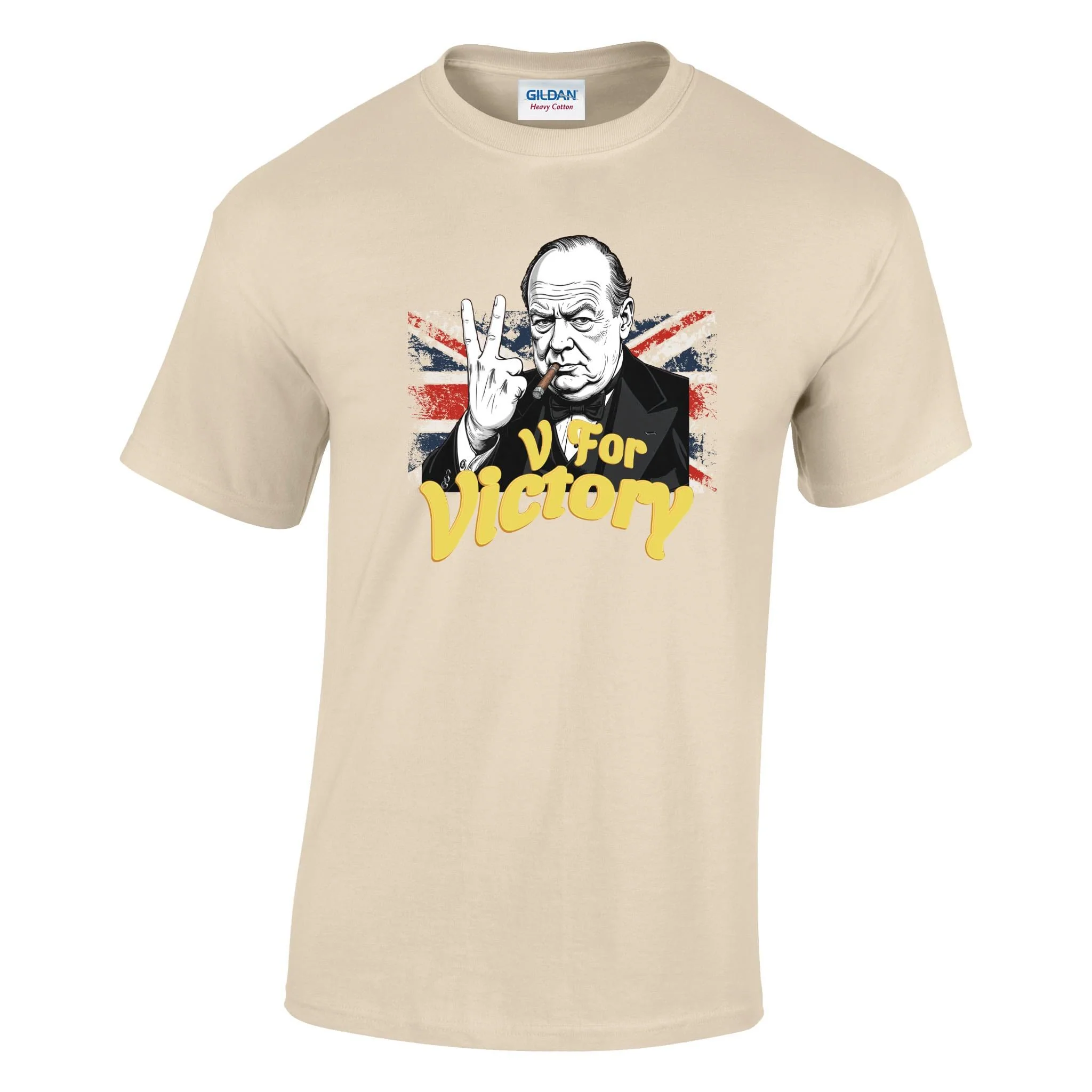V For Victory Churchill Flag Printed T-Shirt - Image 10