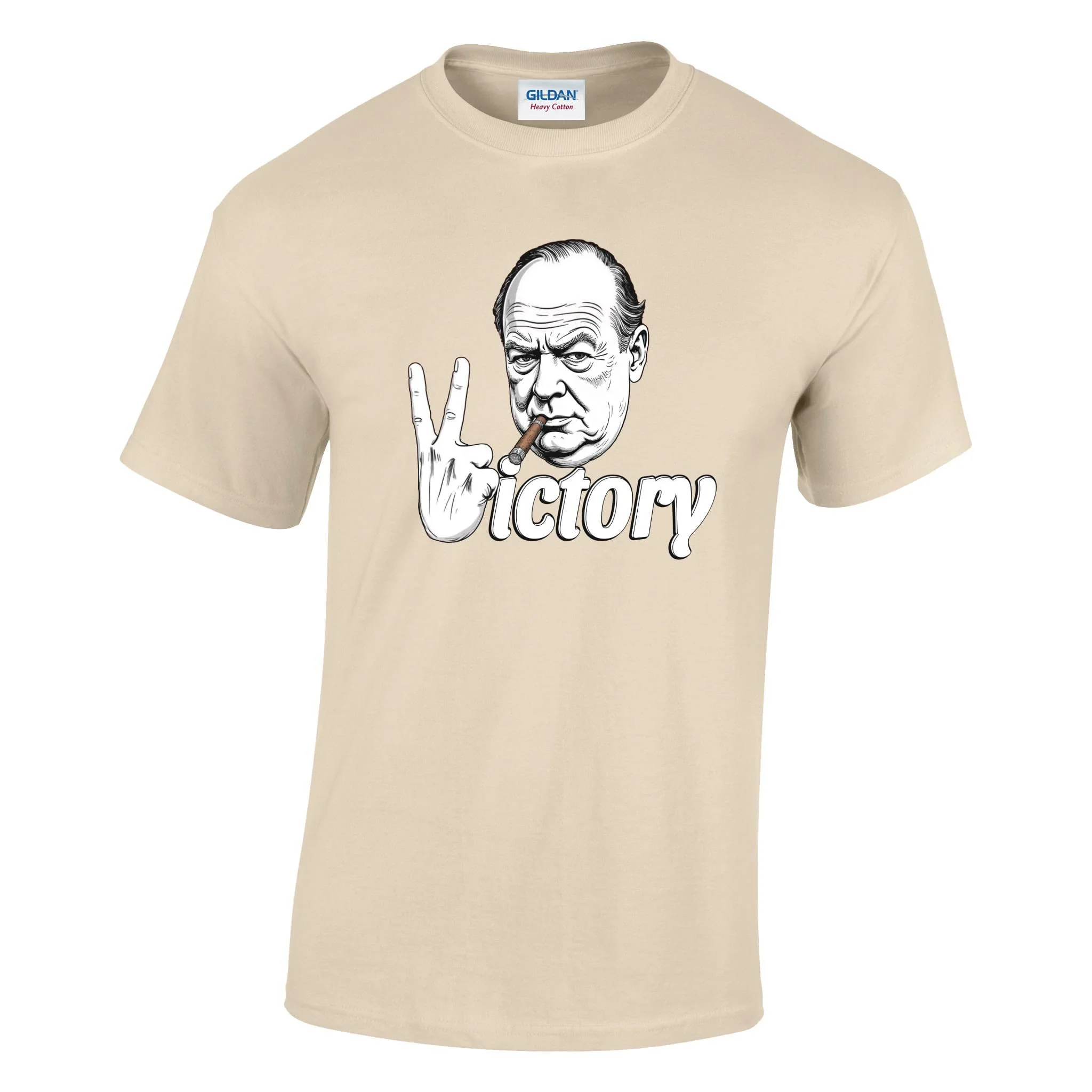 V For Victory Churchill V Sign Printed T-Shirt - Image 10