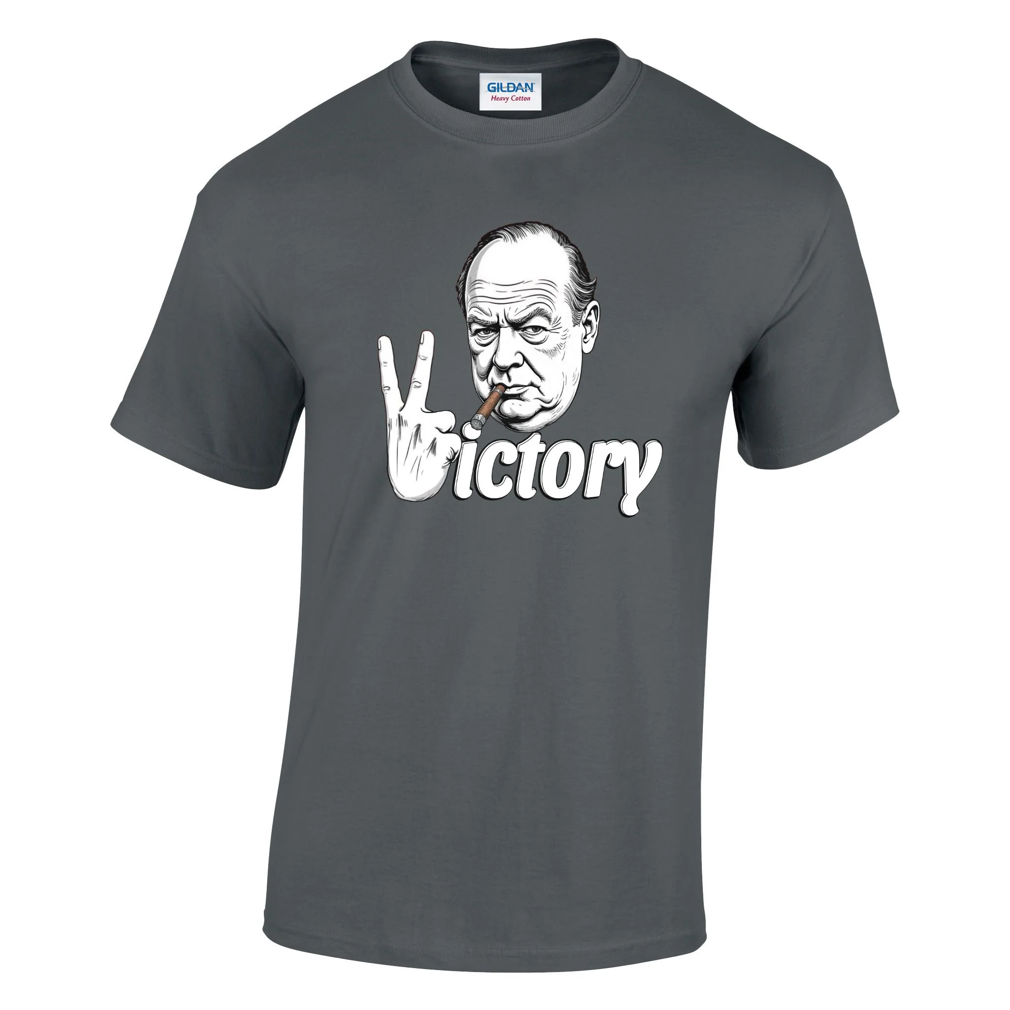 V For Victory Churchill V Sign Printed T-Shirt - Image 4