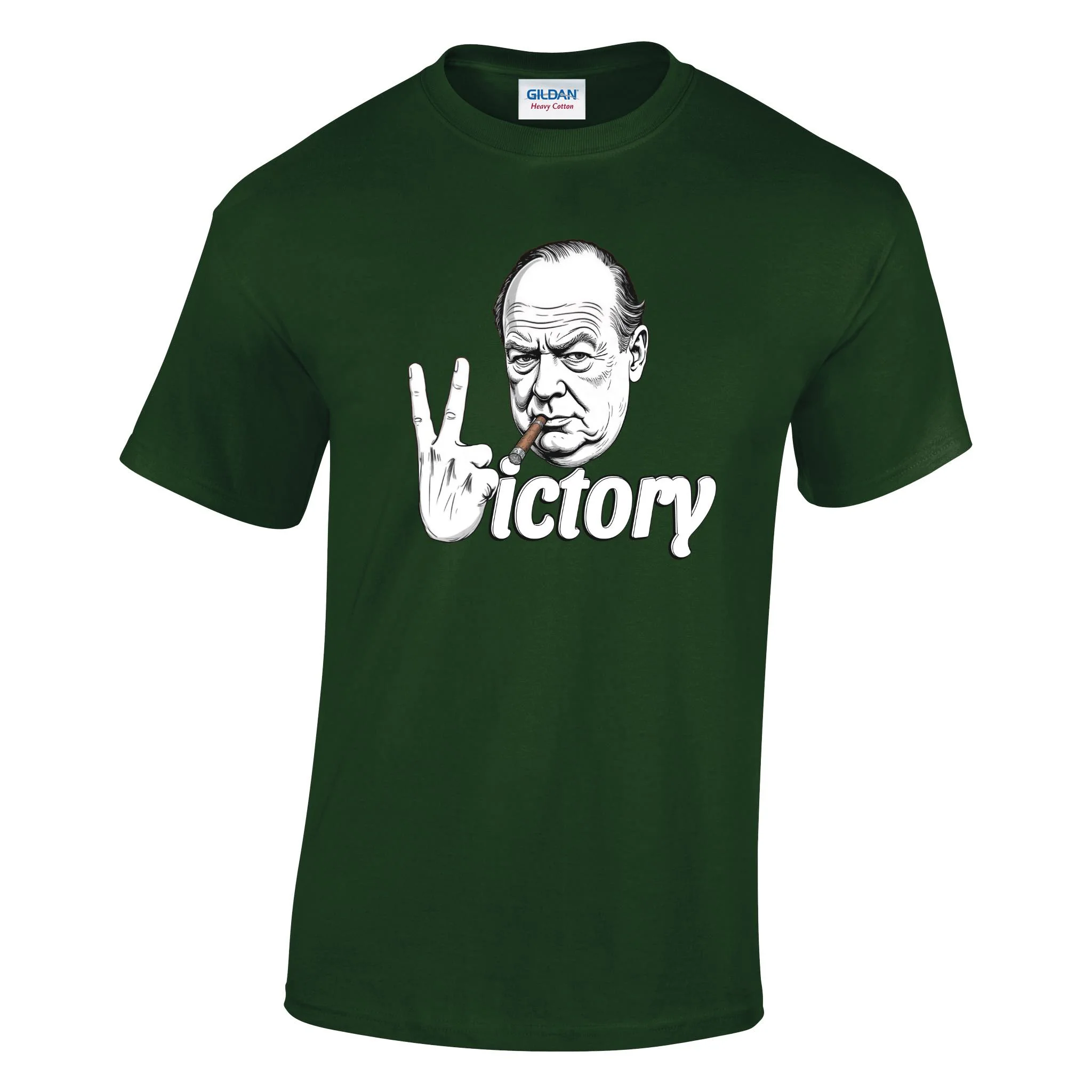 V For Victory Churchill V Sign Printed T-Shirt - Image 5